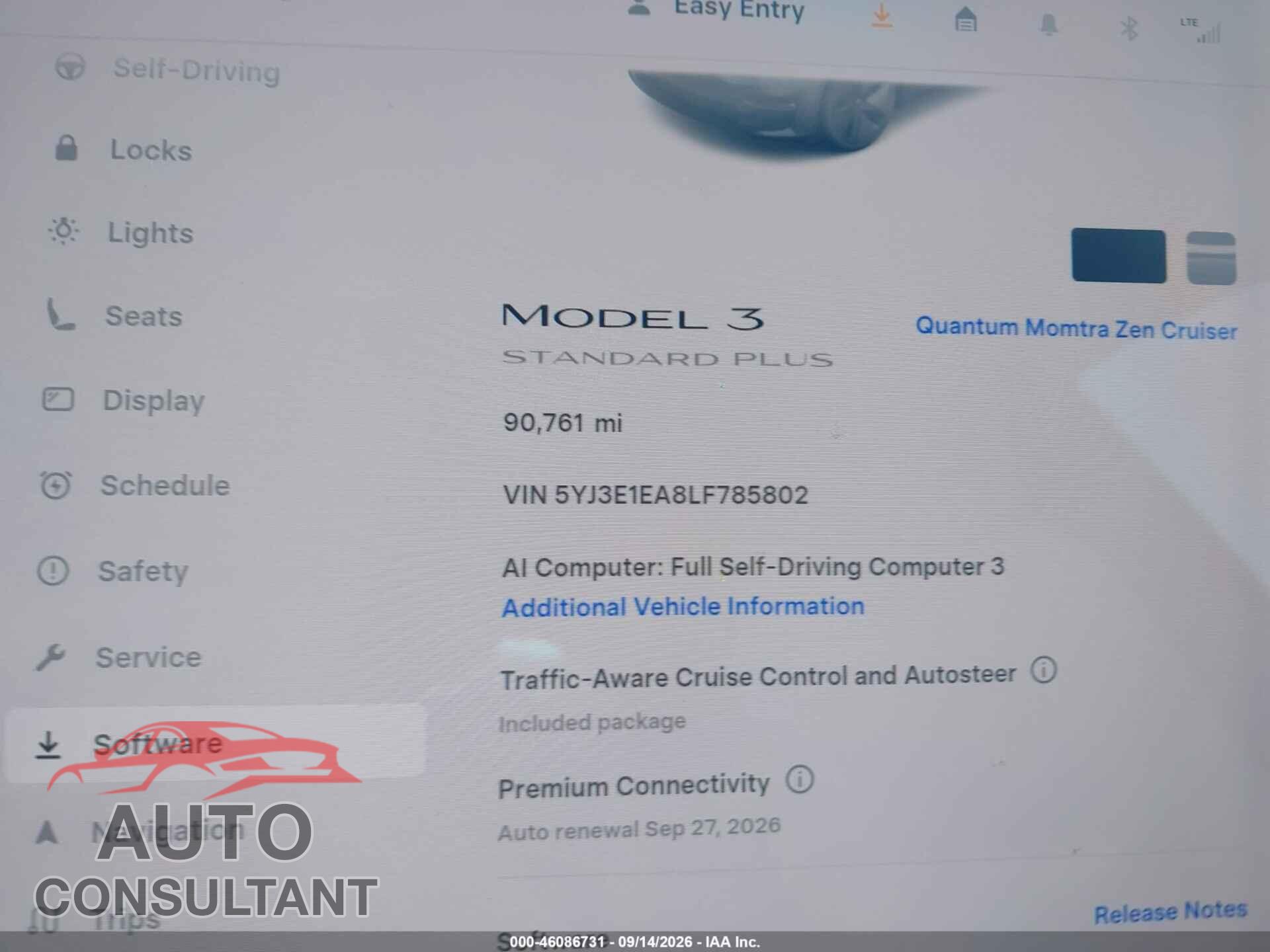 TESLA MODEL 3 2020 - 5YJ3E1EA8LF785802