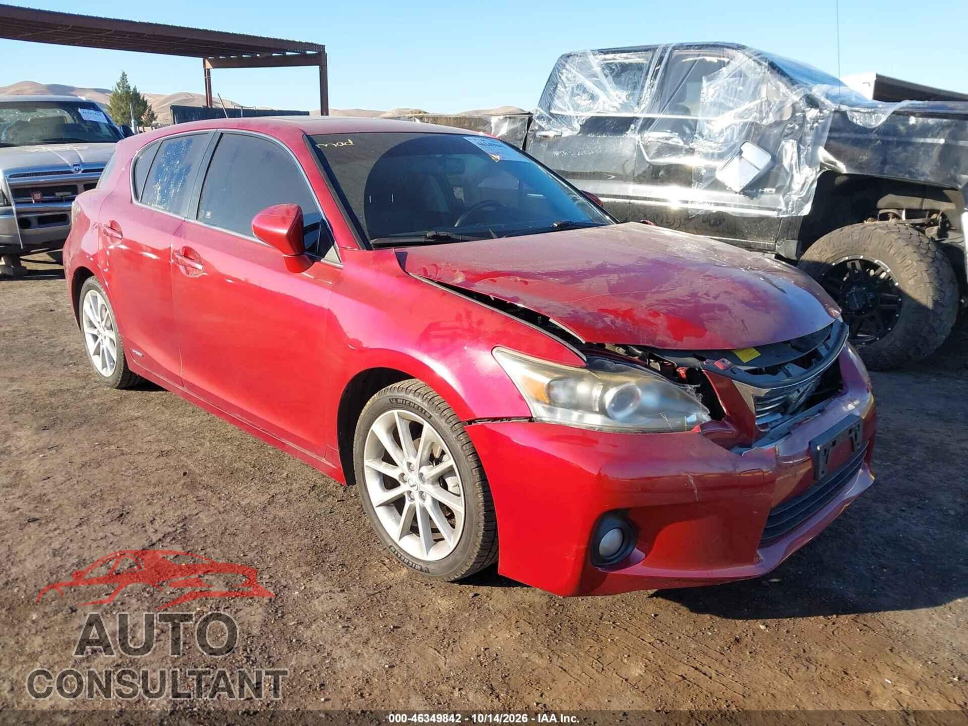 LEXUS CT 200H 2011 - JTHKD5BH4B2017872