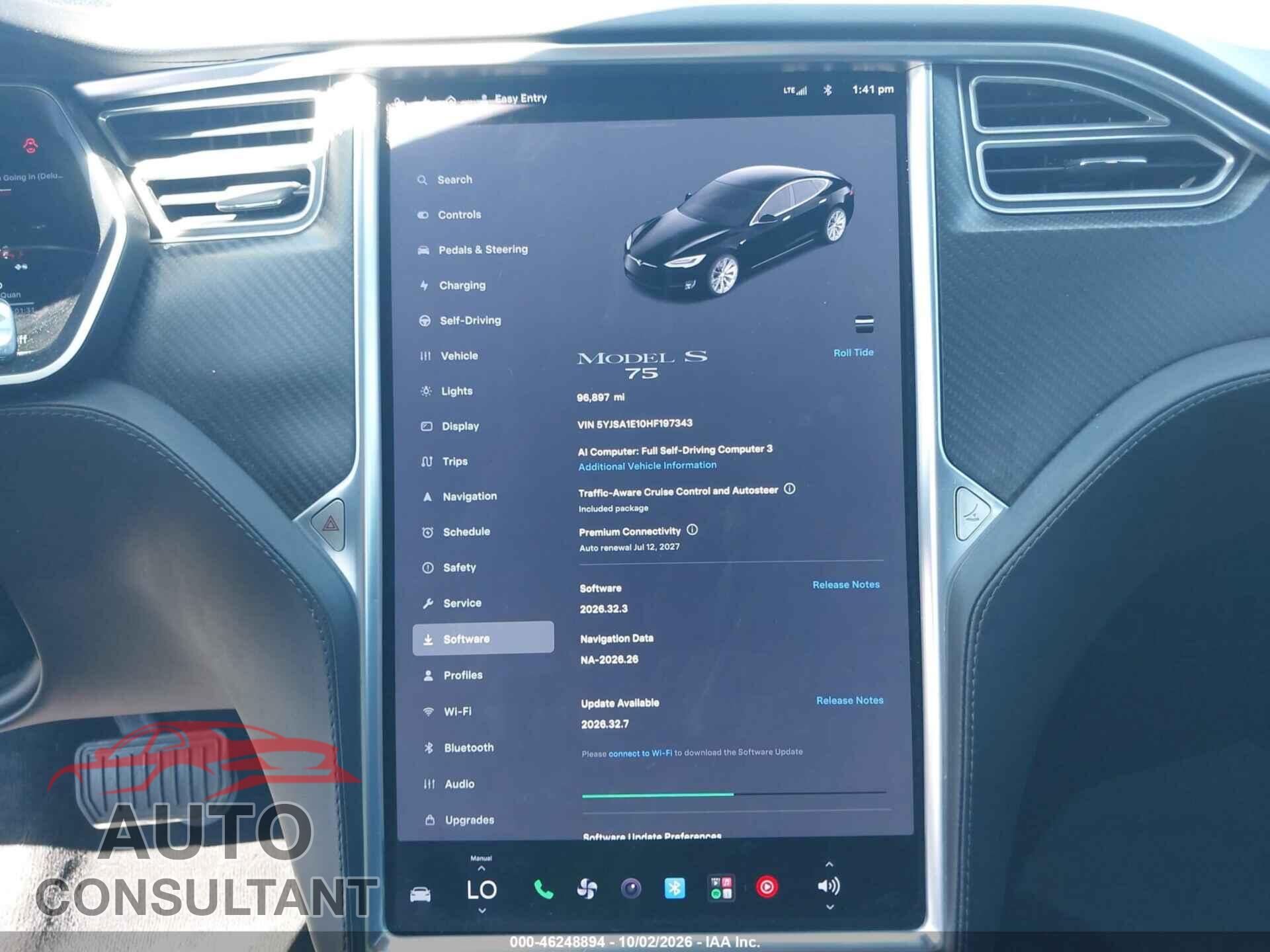 TESLA MODEL S 2017 - 5YJSA1E10HF197343