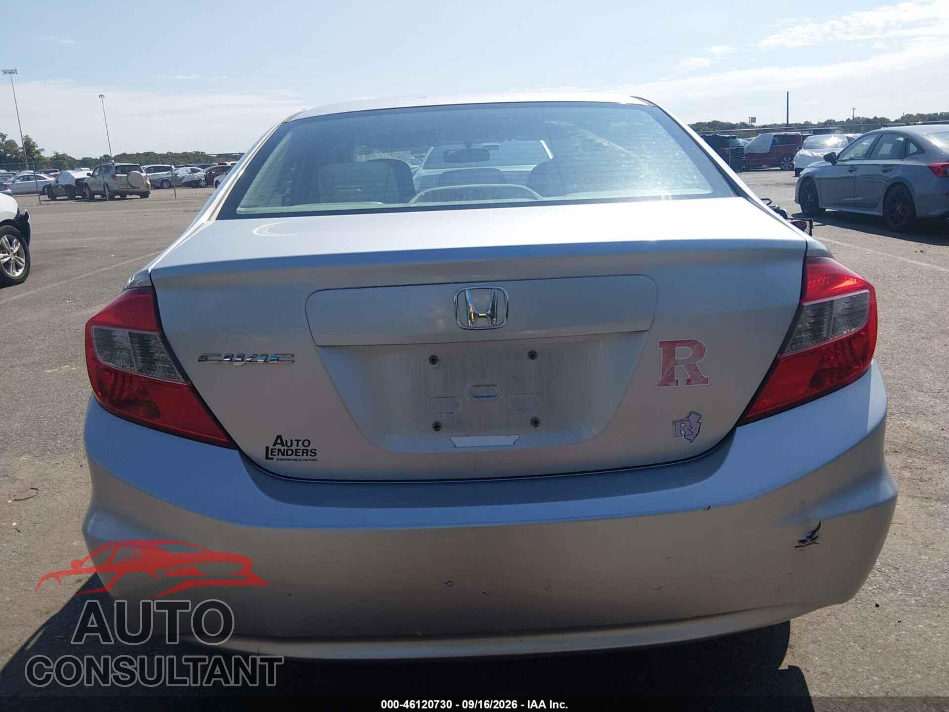HONDA CIVIC 2012 - 19XFB2F59CE376937