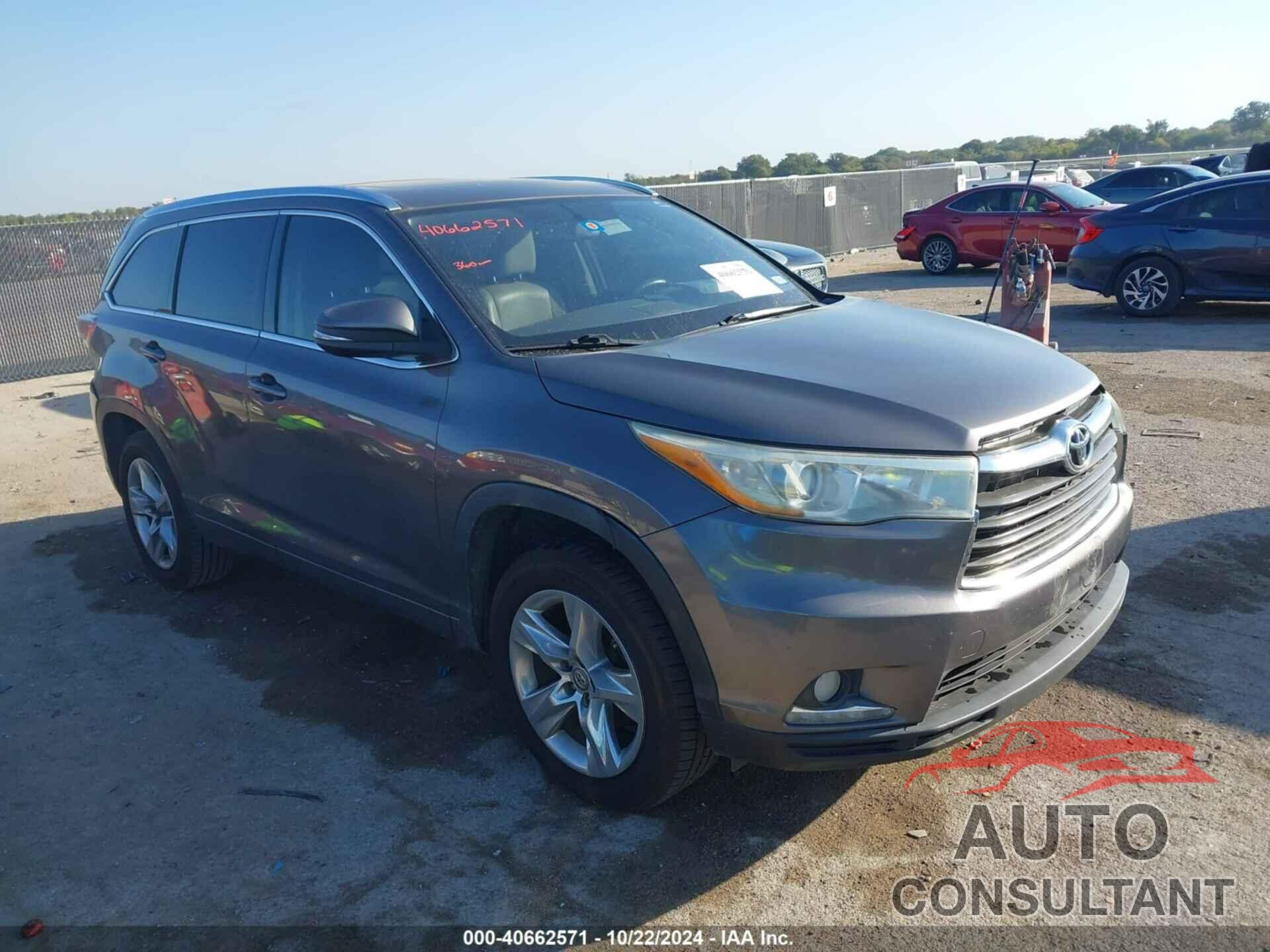 TOYOTA HIGHLANDER 2014 - 5TDYKRFH3ES004921