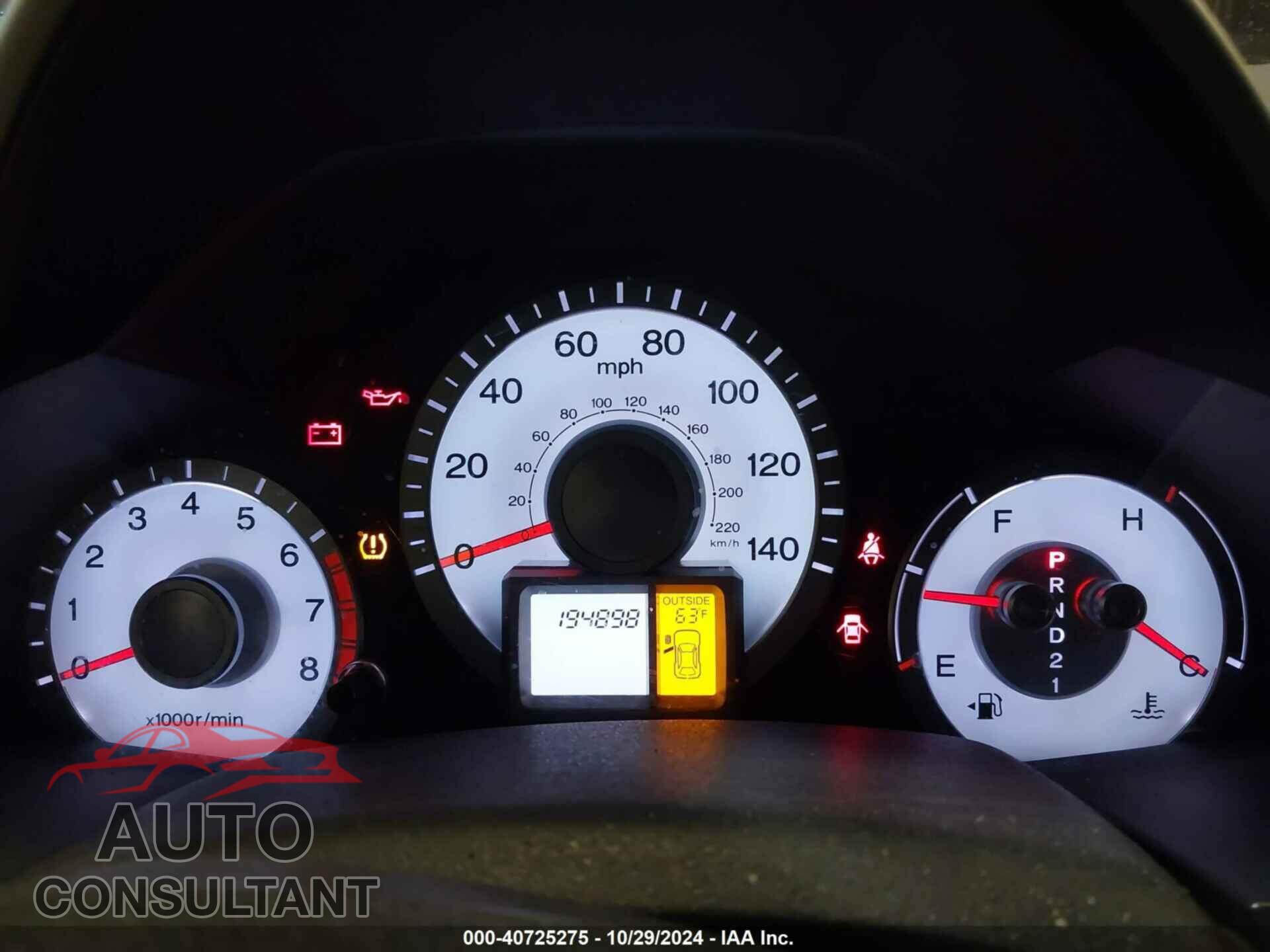 HONDA PILOT 2010 - 5FNYF4H61AB018446
