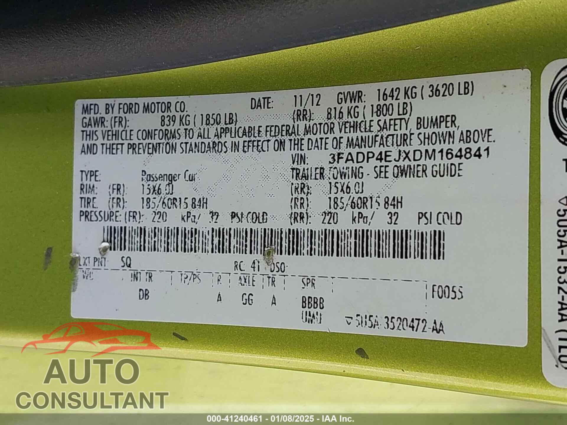 FORD FIESTA 2013 - 3FADP4EJXDM164841