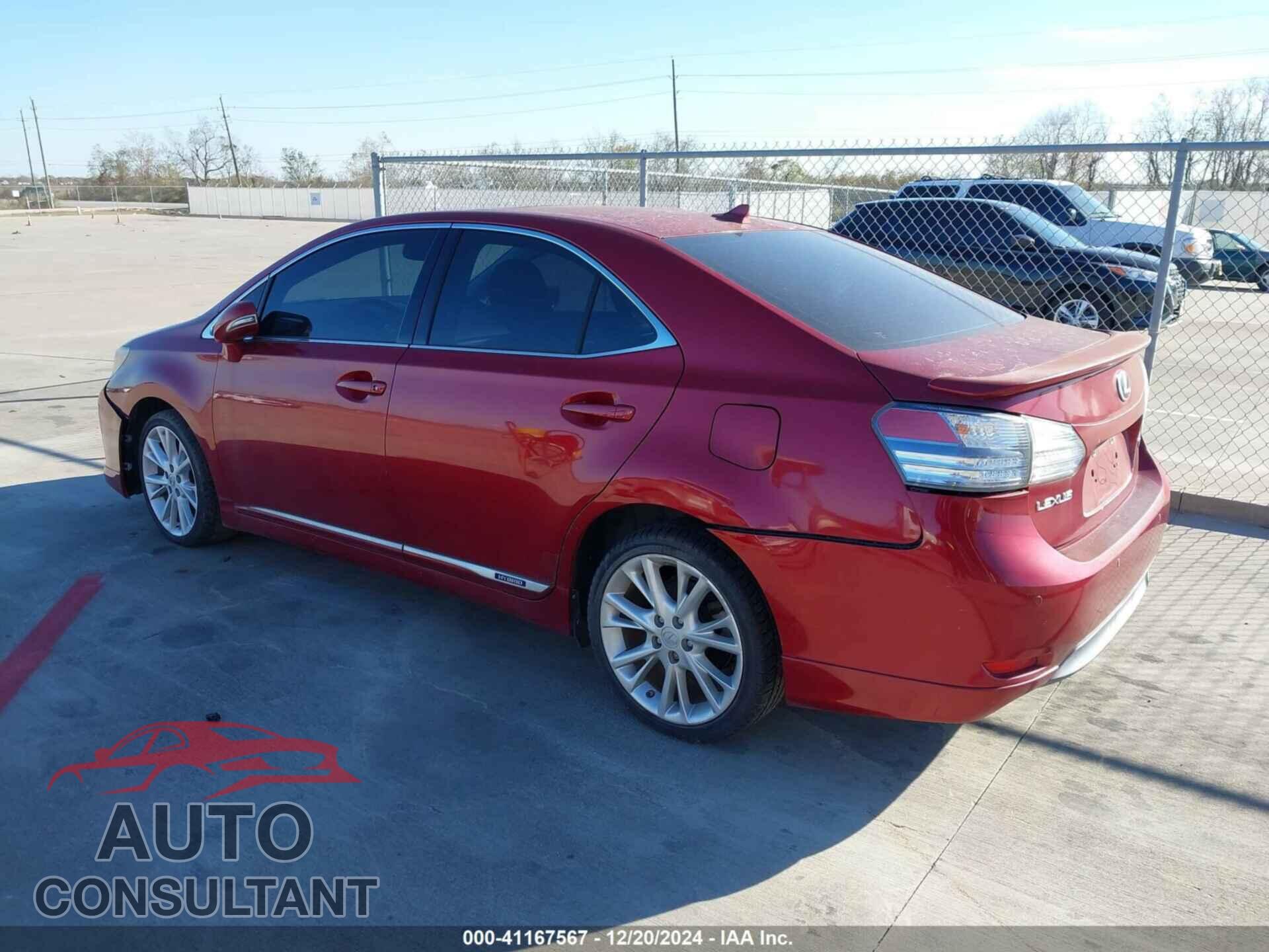 LEXUS HS 250H 2010 - JTHBB1BA4A2020478