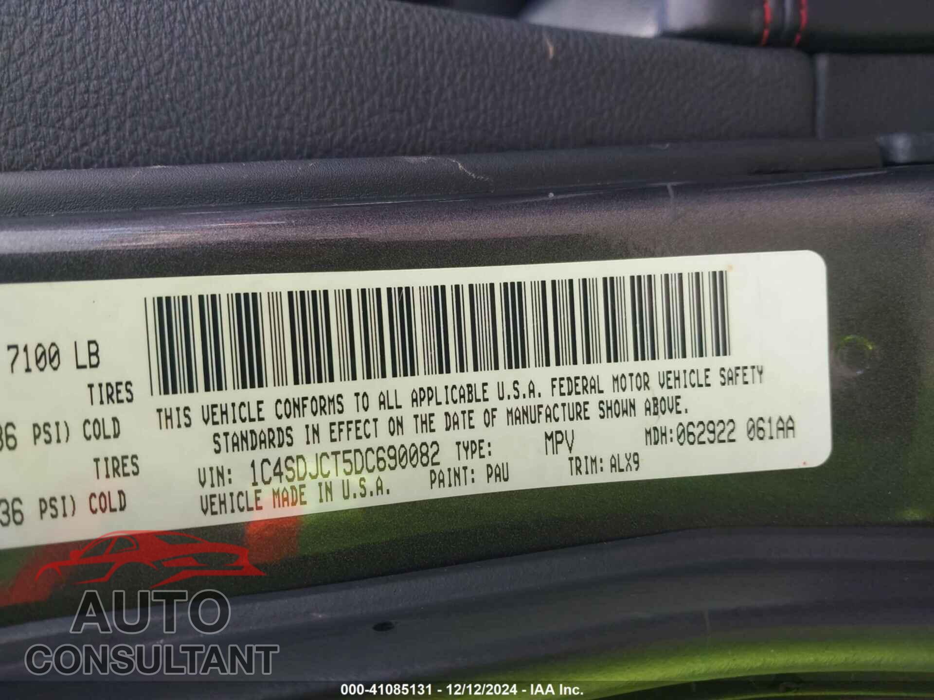 DODGE DURANGO 2013 - 1C4SDJCT5DC690082