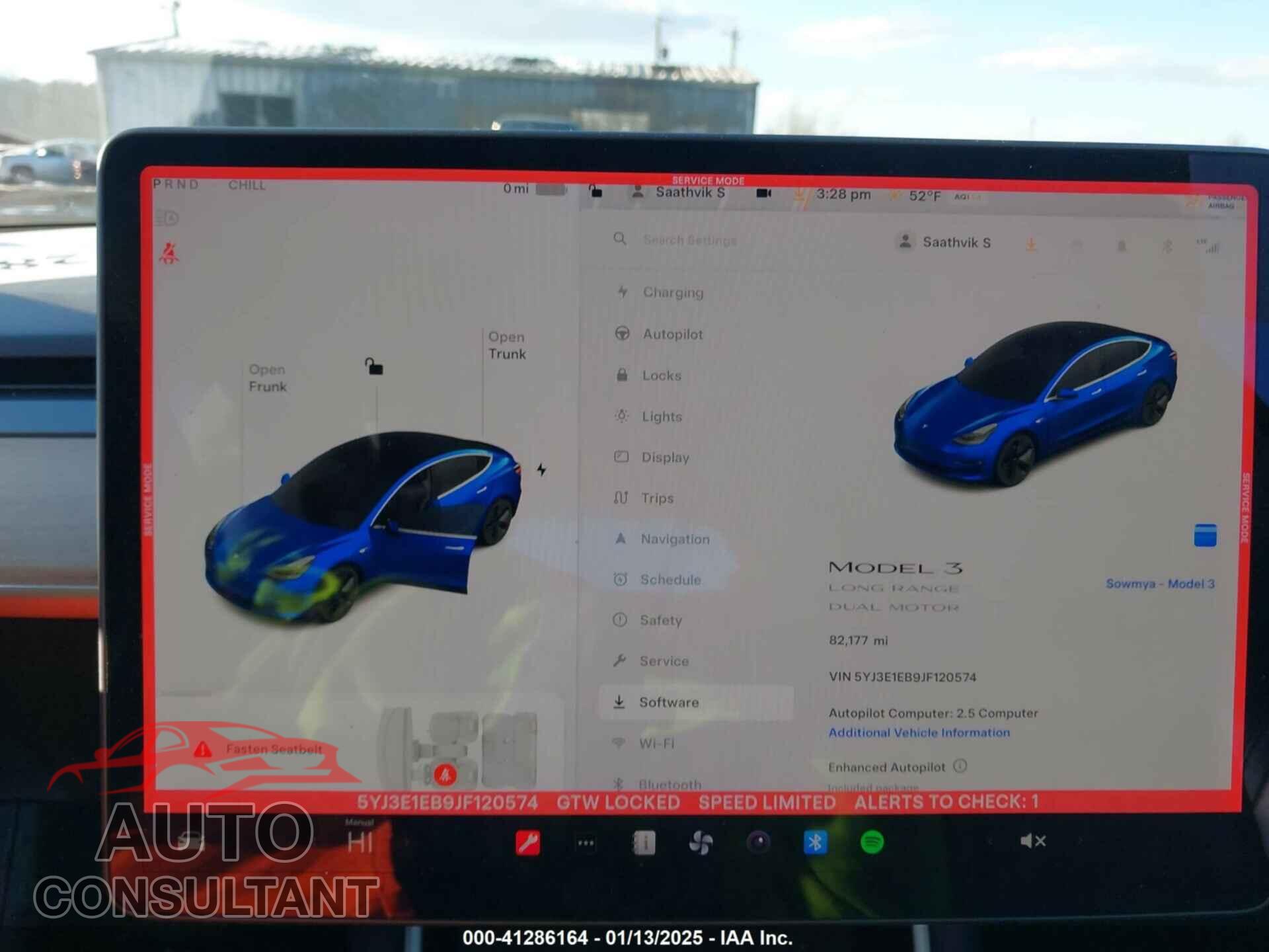 TESLA MODEL 3 2018 - 5YJ3E1EB9JF120574