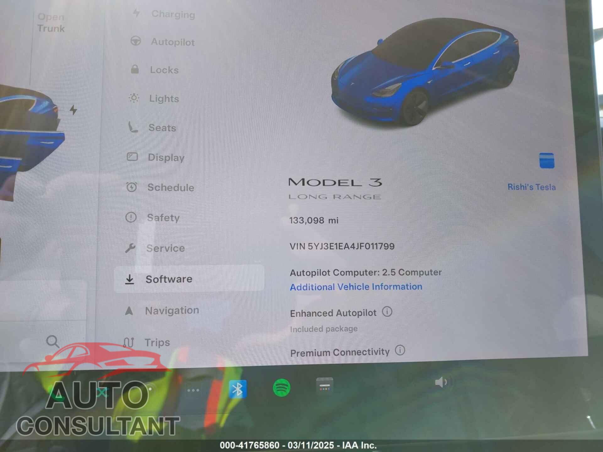 TESLA MODEL 3 2018 - 5YJ3E1EA4JF011799