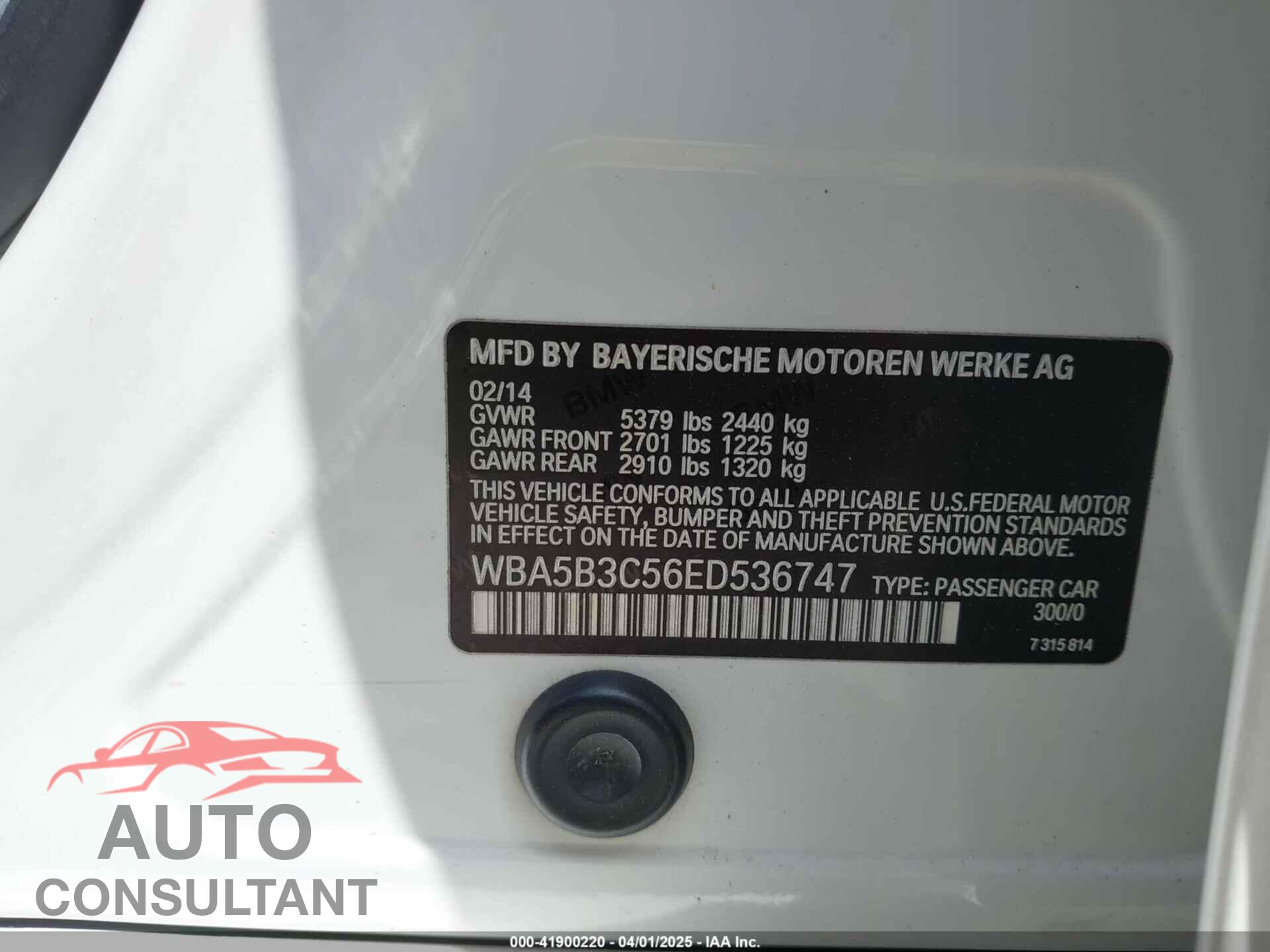 BMW 535I 2014 - WBA5B3C56ED536747
