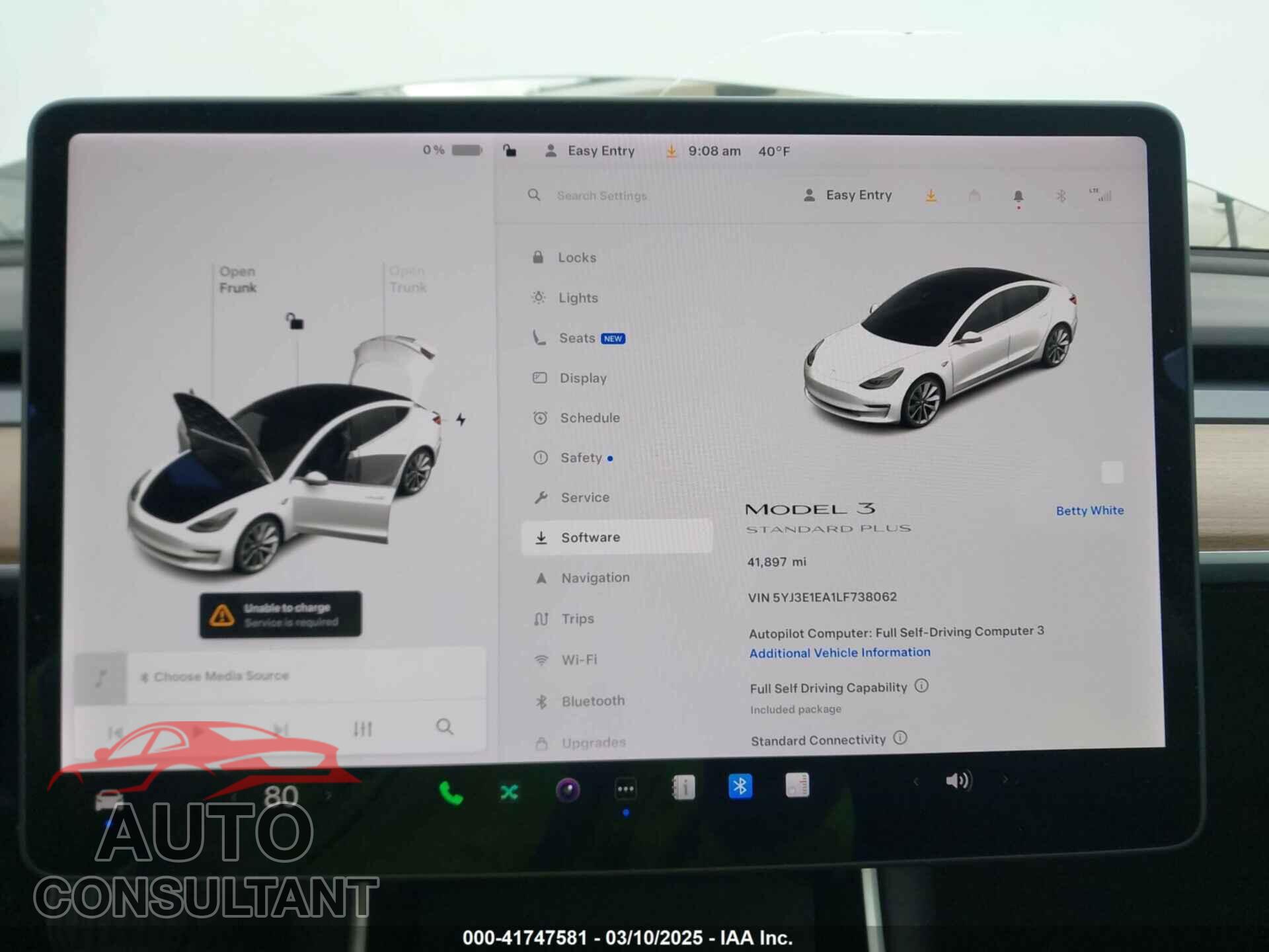 TESLA MODEL 3 2020 - 5YJ3E1EA1LF738062
