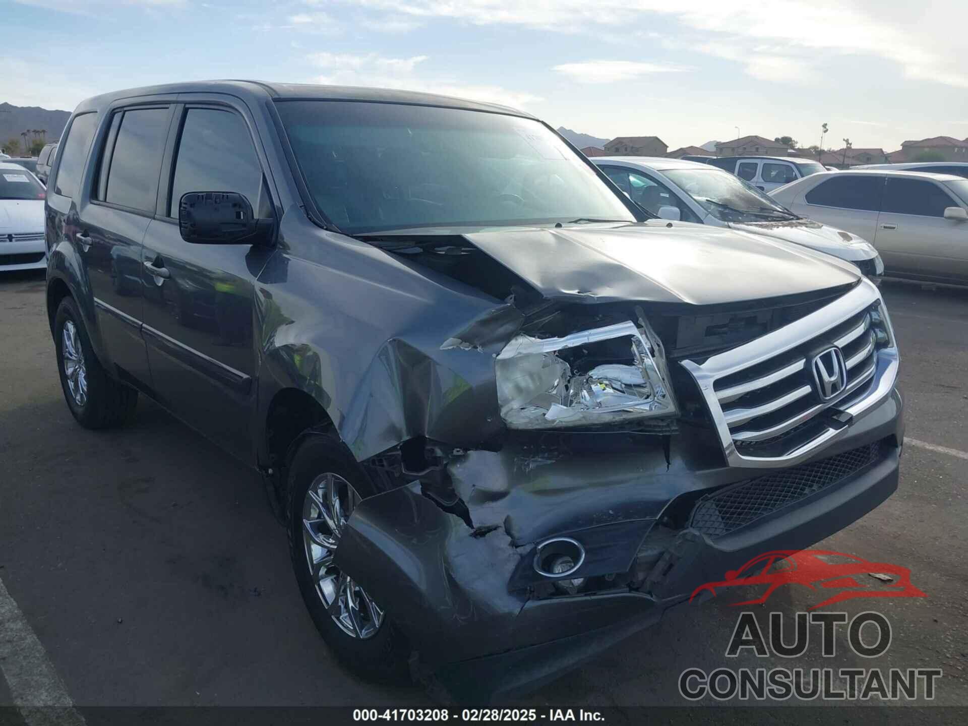HONDA PILOT 2012 - 5FNYF3H51CB036501