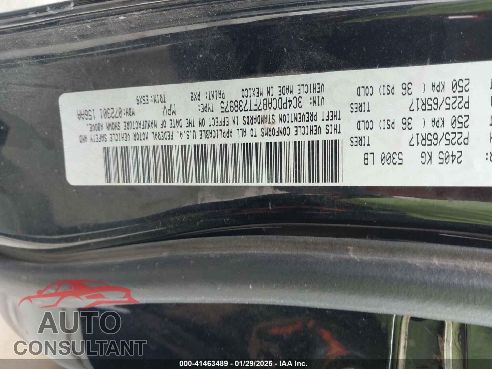 DODGE JOURNEY 2015 - 3C4PDCAB7FT738975