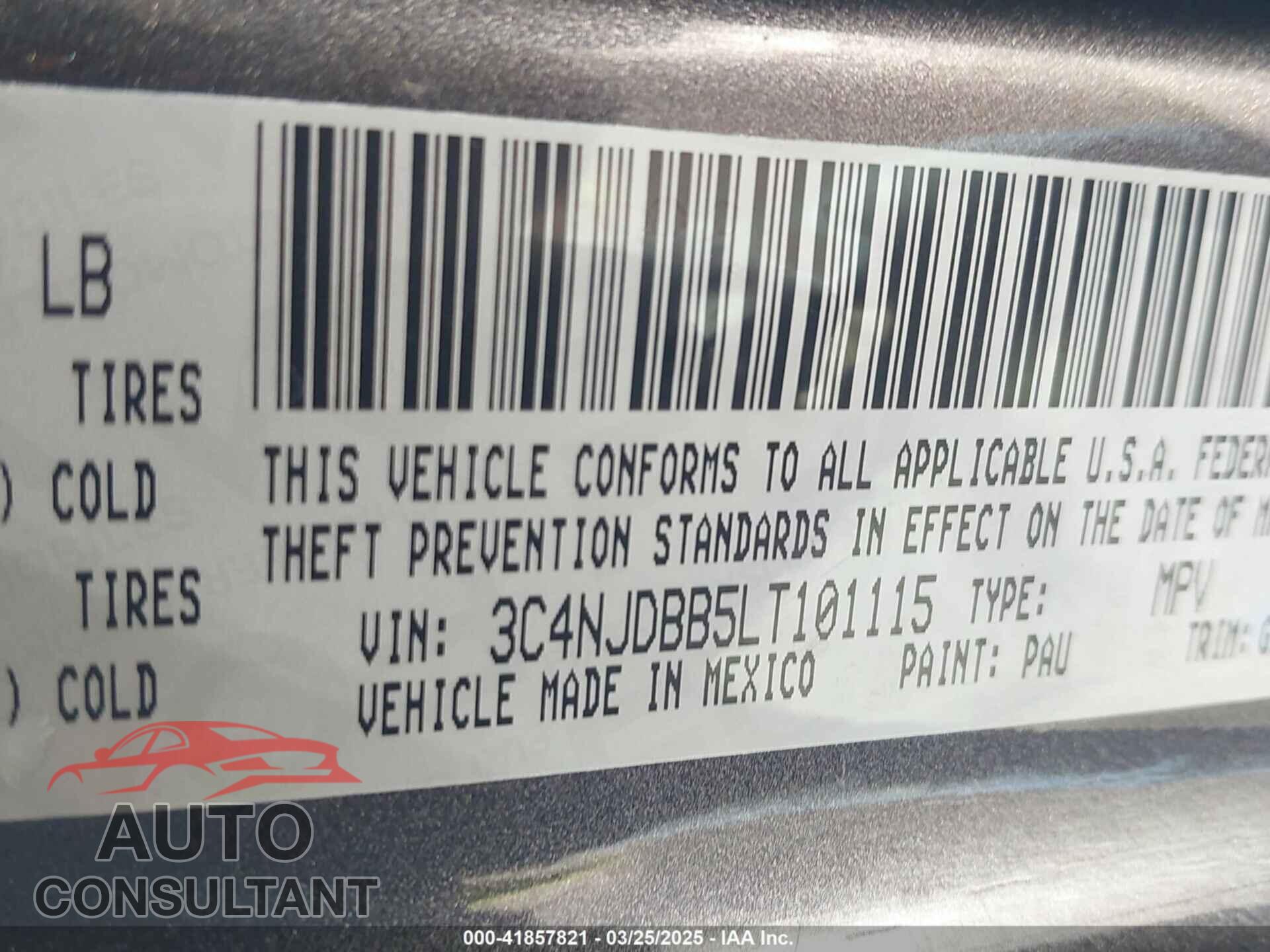JEEP COMPASS 2020 - 3C4NJDBB5LT101115