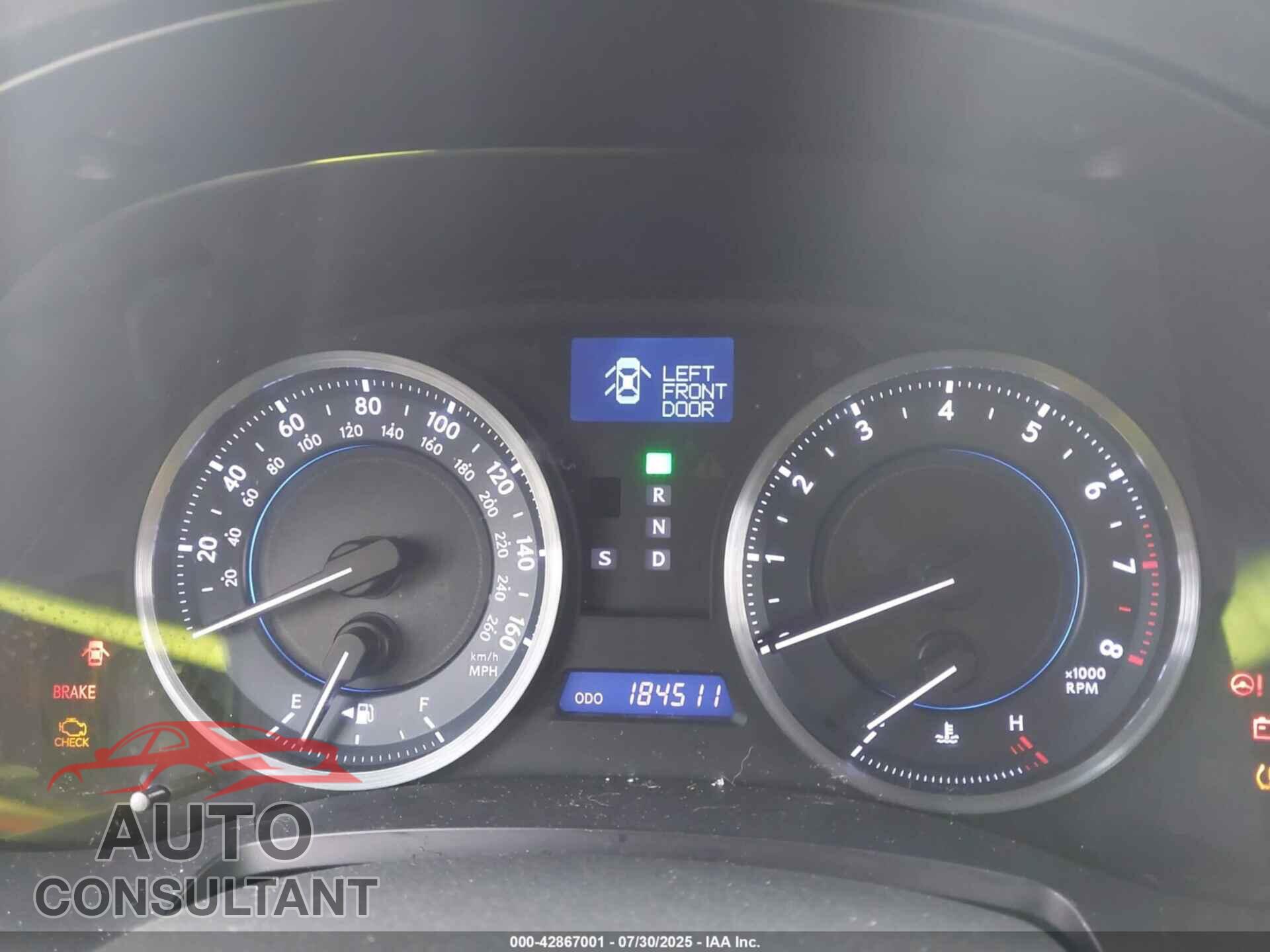 LEXUS IS 250 2011 - JTHBF5C20B5143617