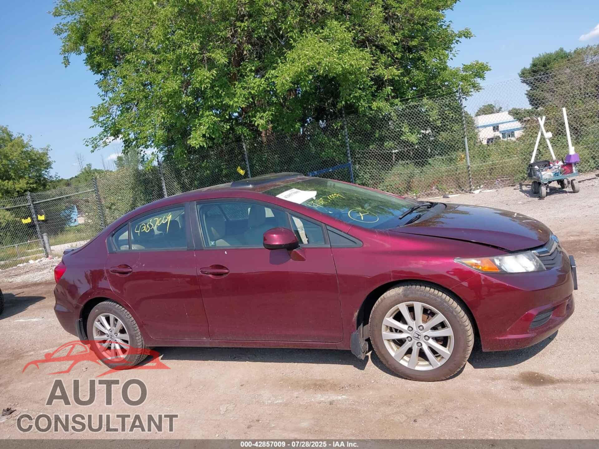 HONDA CIVIC 2012 - 19XFB2F97CE000496