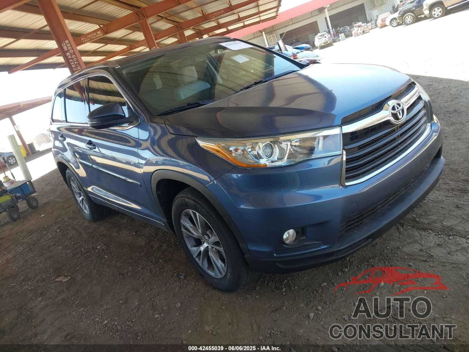 TOYOTA HIGHLANDER 2015 - 5TDKKRFH3FS042284
