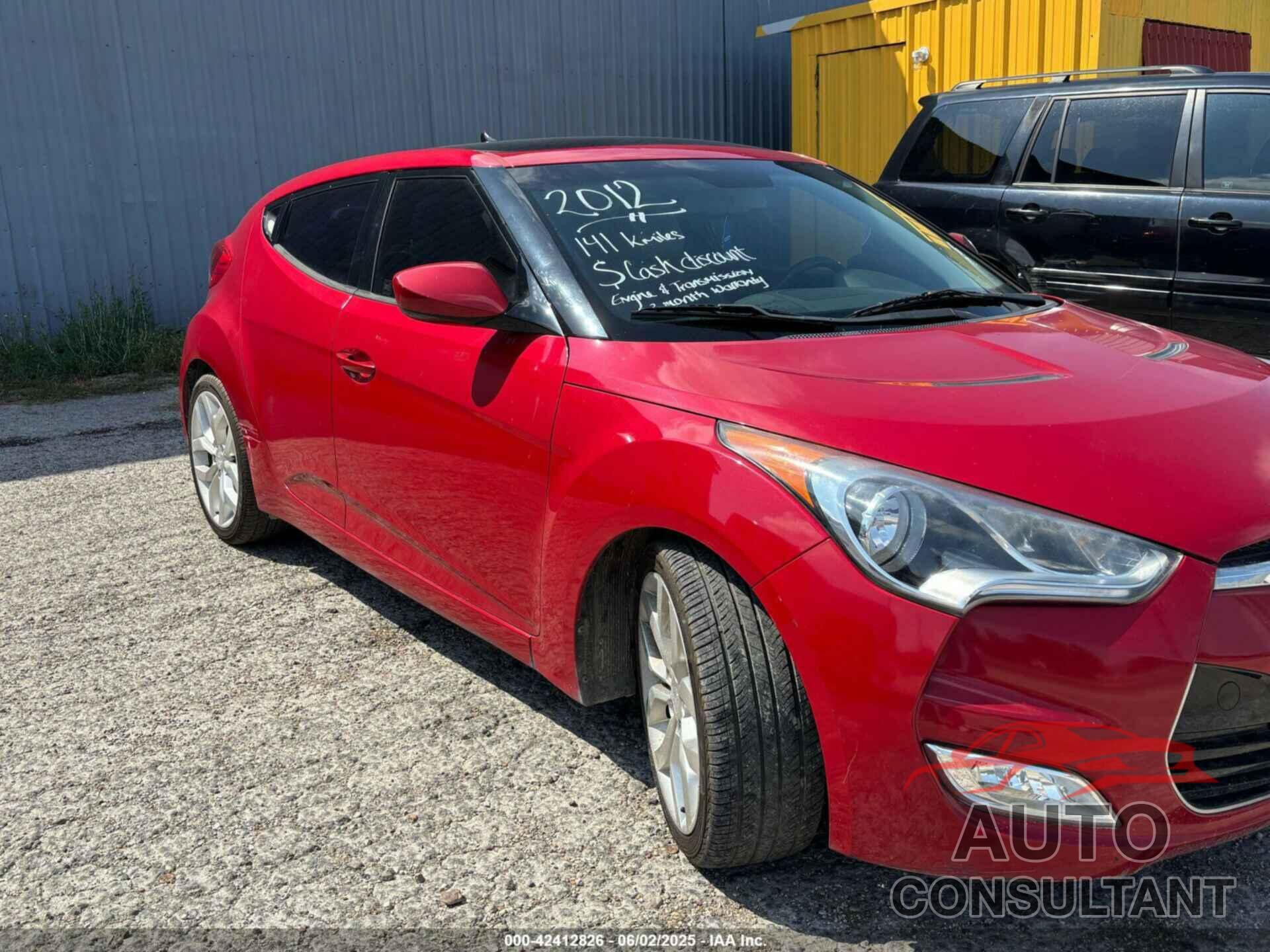 HYUNDAI VELOSTER 2012 - KMHTC6AD4CU027235