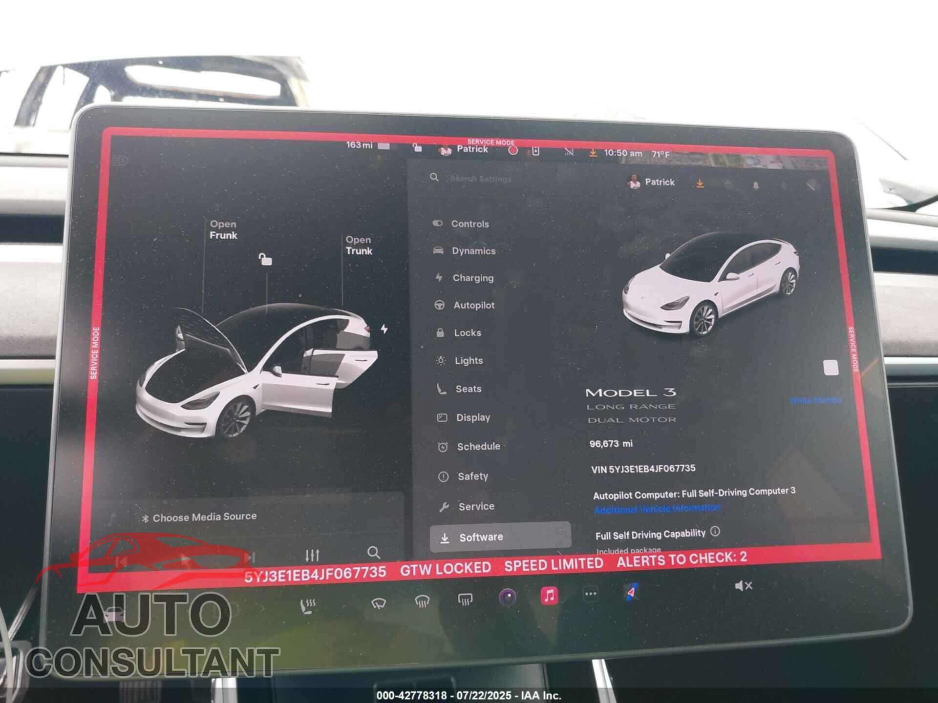 TESLA MODEL 3 2018 - 5YJ3E1EB4JF067735