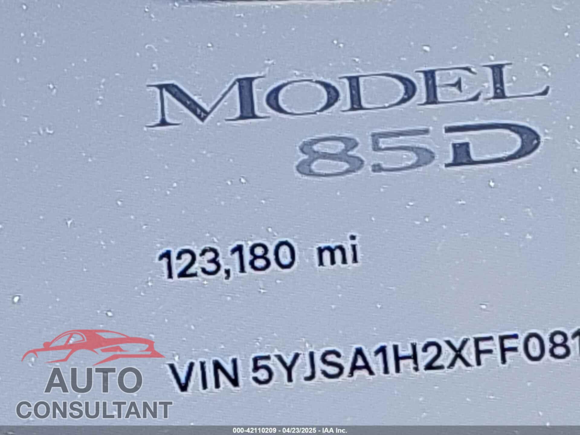 TESLA MODEL S 2015 - 5YJSA1H2XFF081584