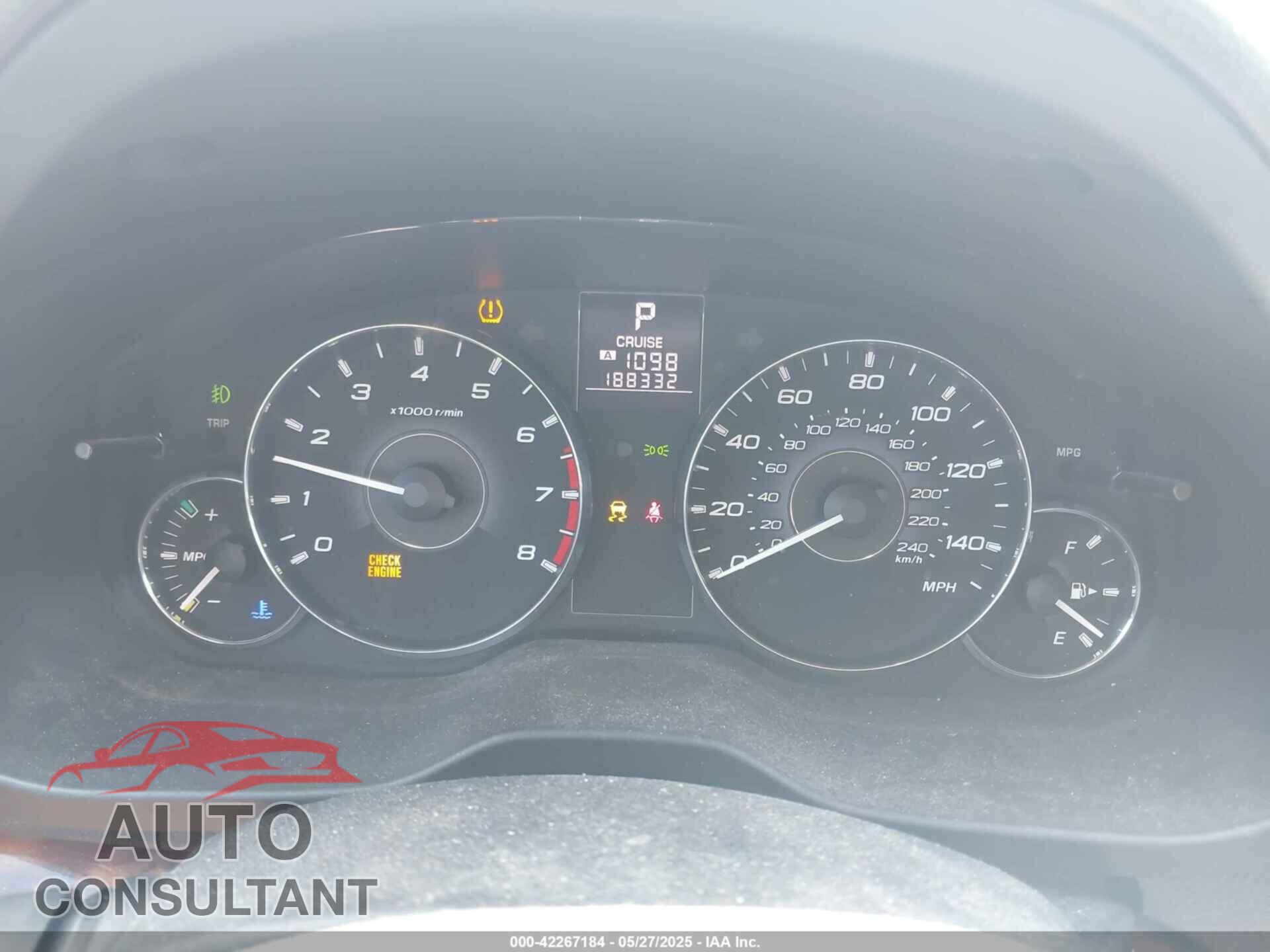 SUBARU OUTBACK 2012 - 4S4BRBKC7C3290589