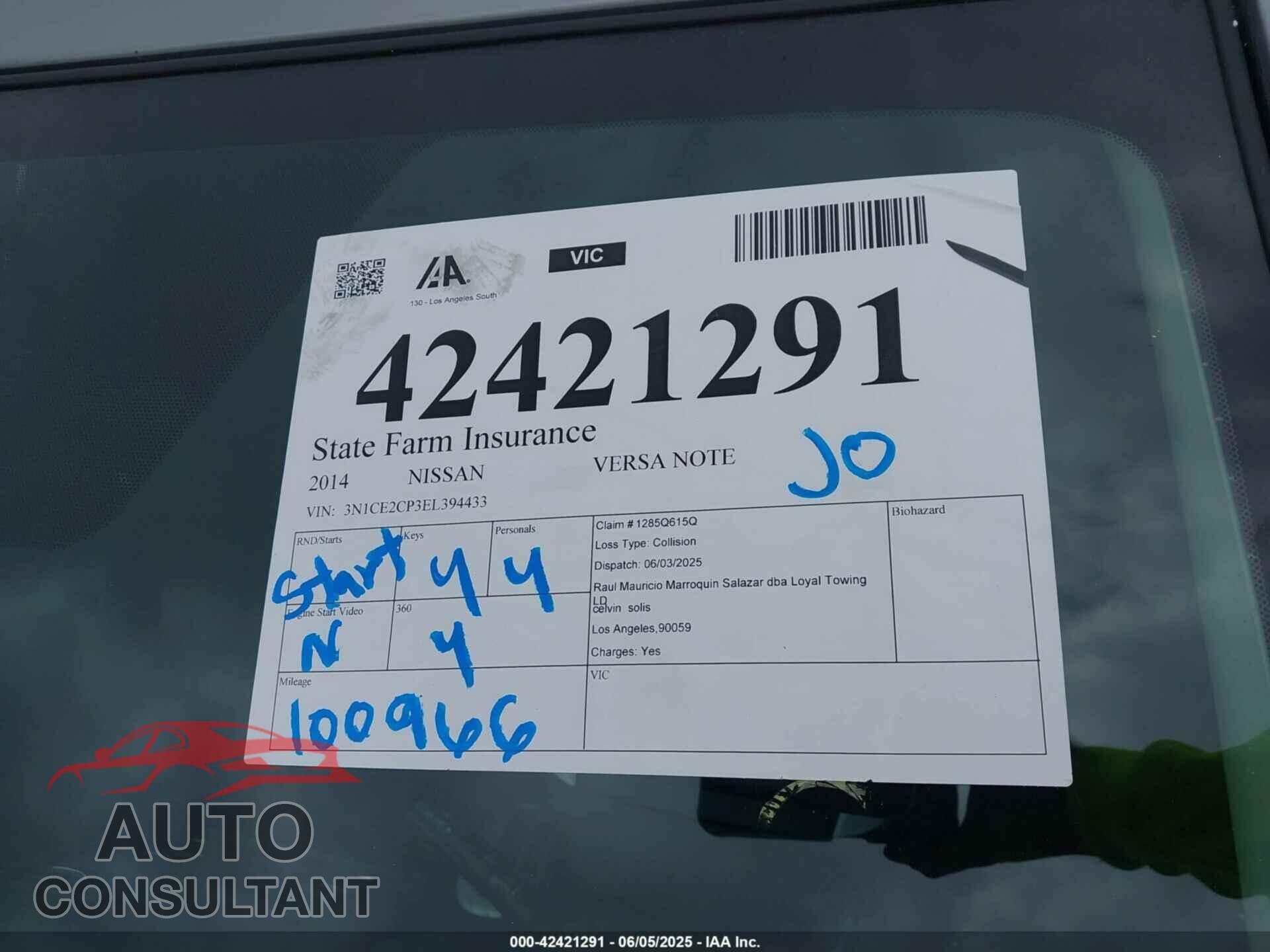 NISSAN VERSA NOTE 2014 - 3N1CE2CP3EL394433