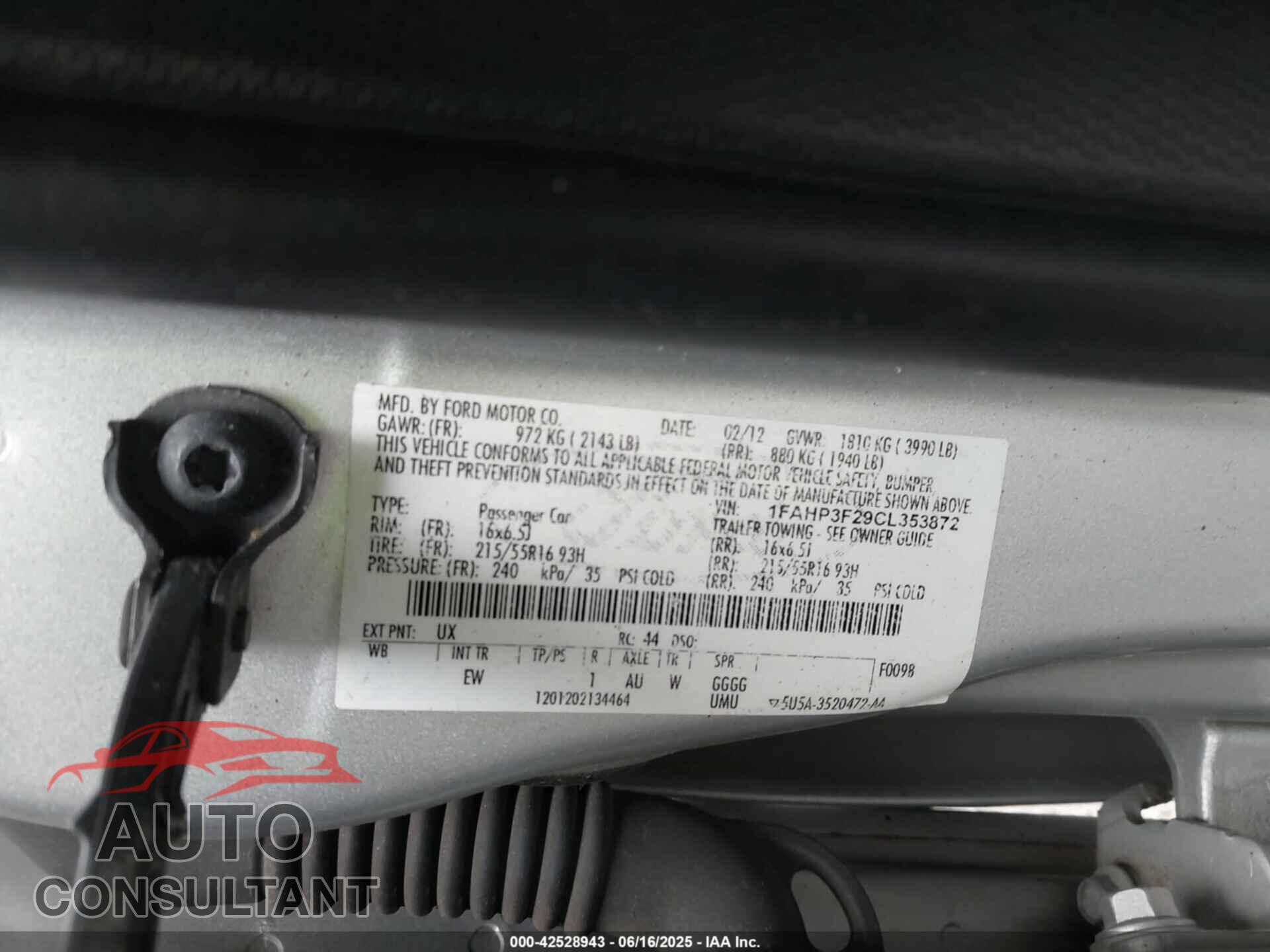 FORD FOCUS 2012 - 1FAHP3F29CL353872