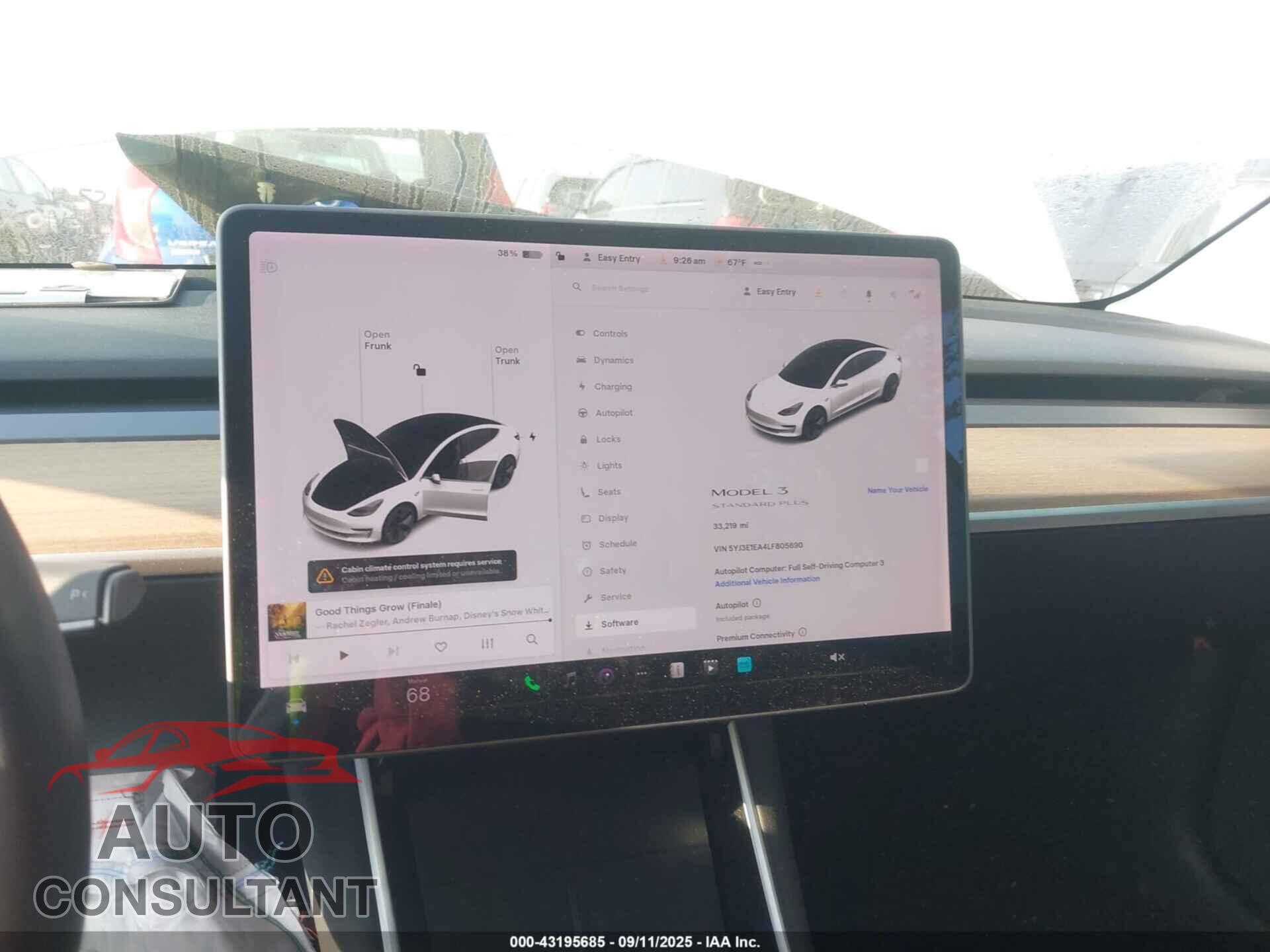 TESLA MODEL 3 2020 - 5YJ3E1EA4LF805690