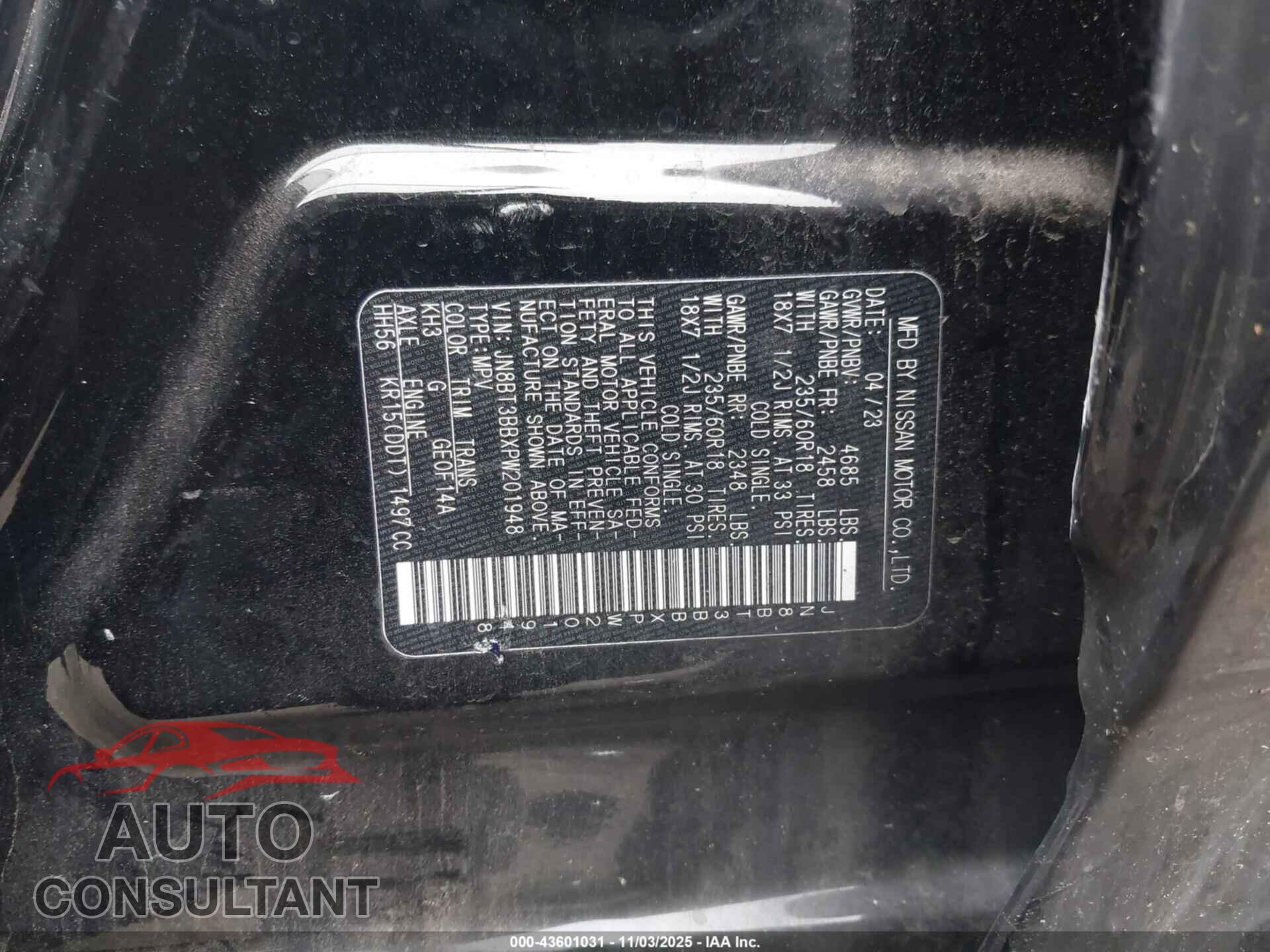 NISSAN ROGUE 2023 - JN8BT3BBXPW201948