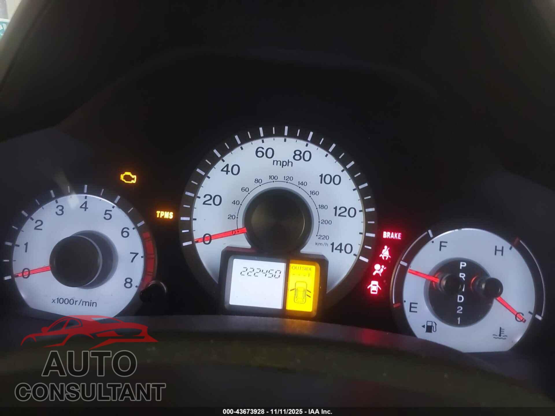 HONDA PILOT 2011 - 5FNYF4H57BB050469