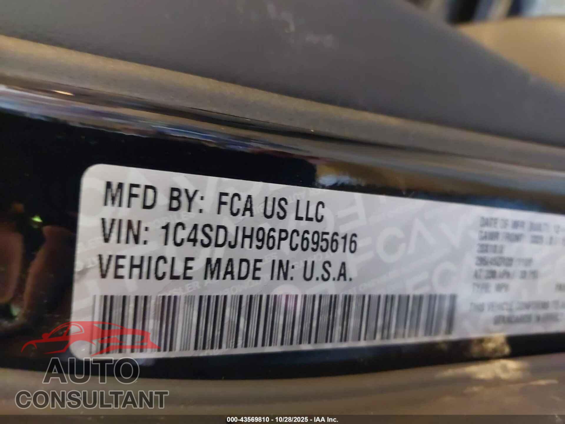 DODGE DURANGO 2023 - 1C4SDJH96PC695616
