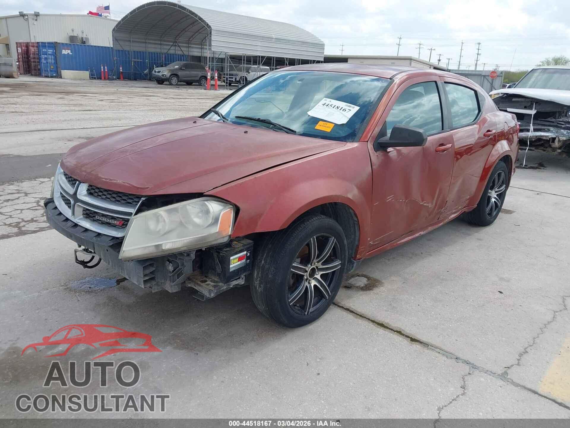 DODGE AVENGER 2012 - 1C3CDZAB2CN216823