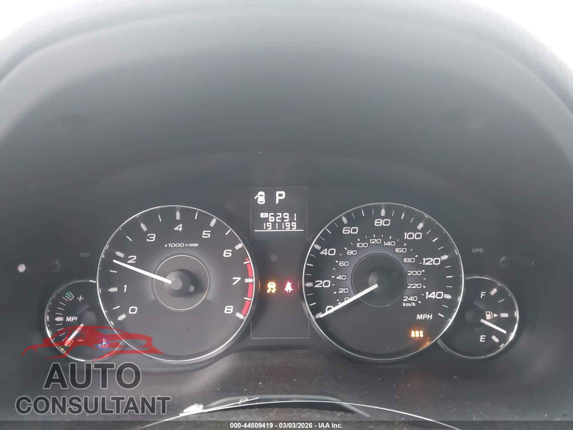 SUBARU OUTBACK 2012 - 4S4BRBCC9C3231106
