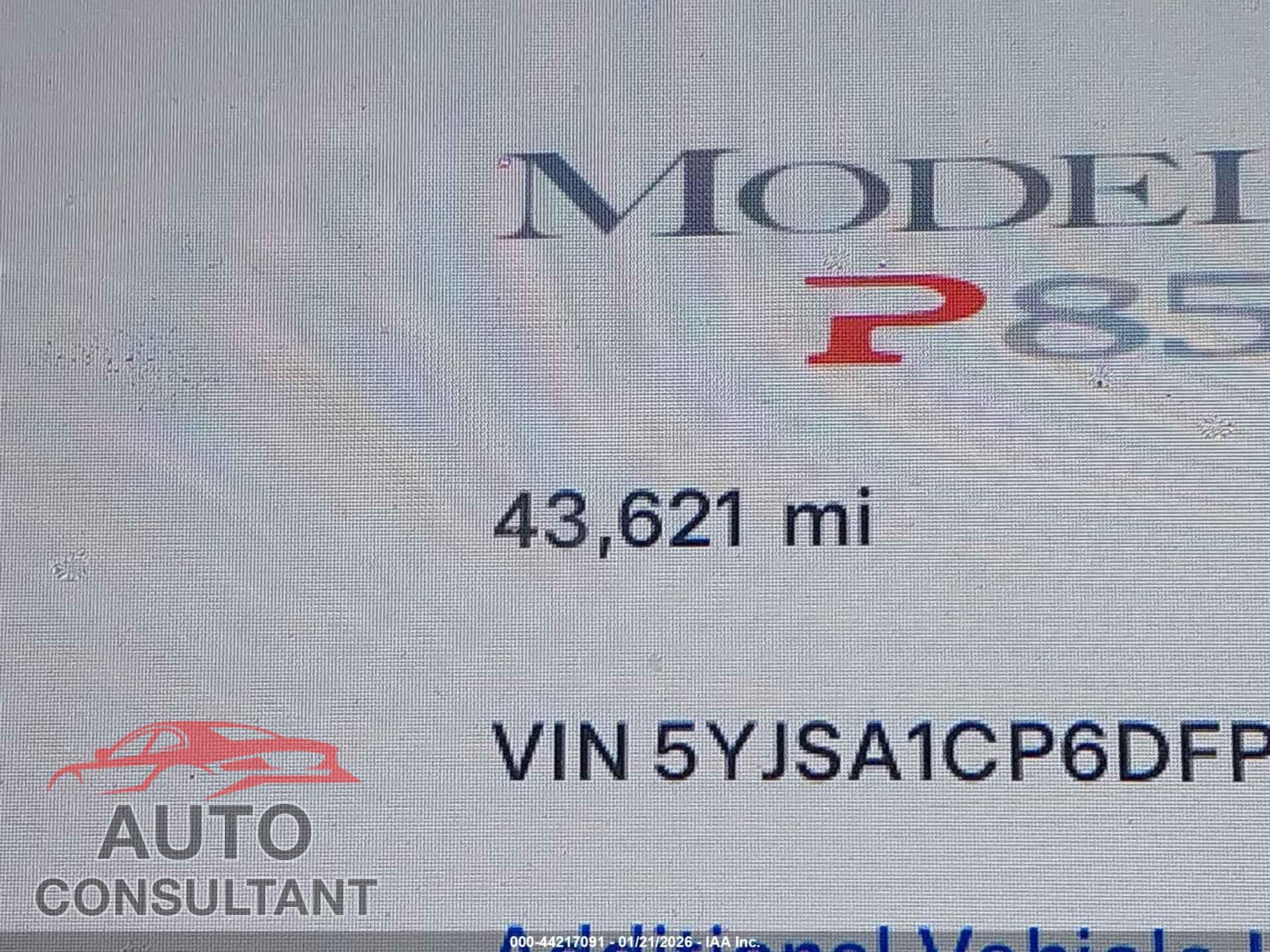 TESLA MODEL S 2013 - 5YJSA1CP6DFP09365