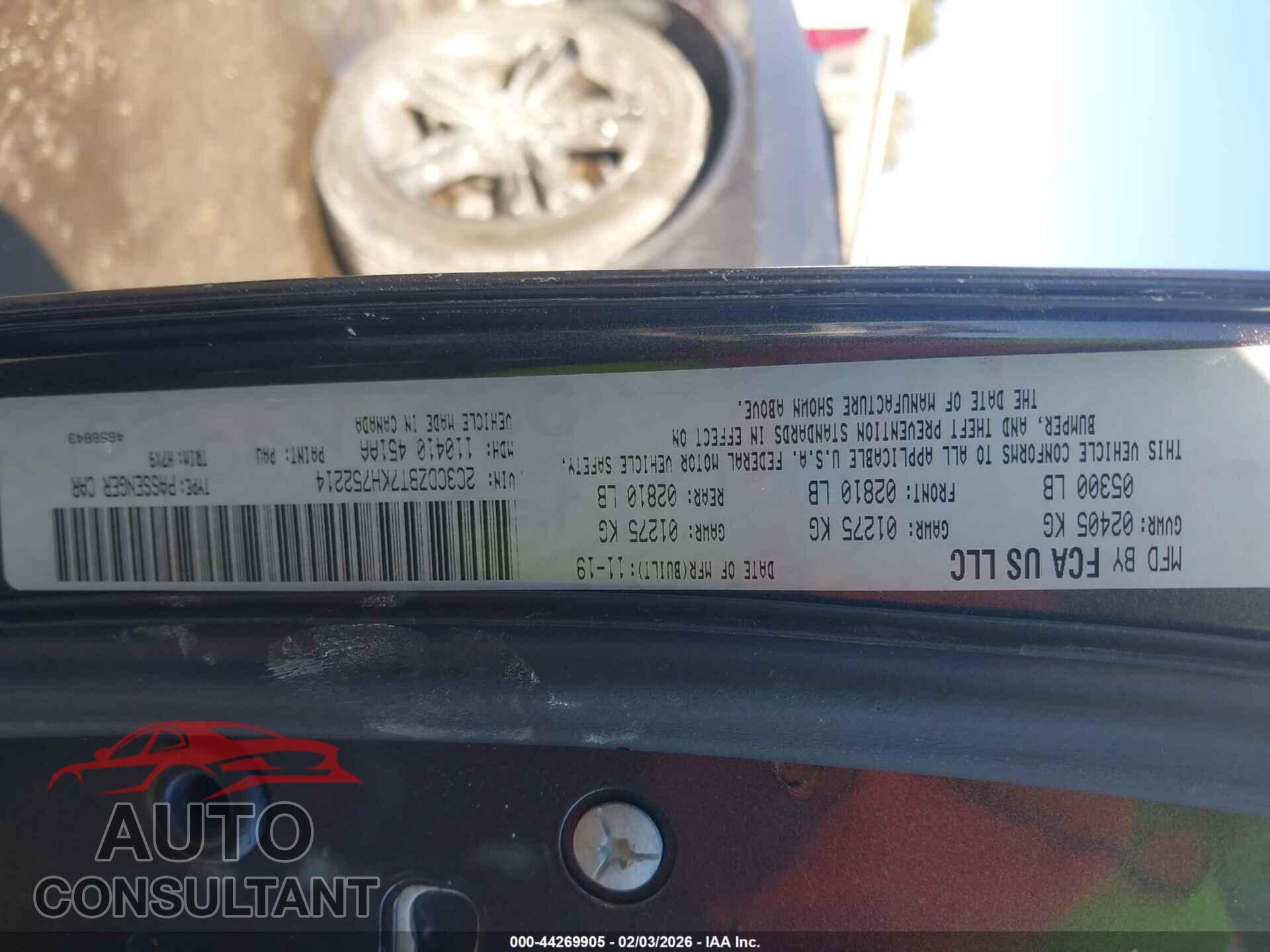 DODGE CHALLENGER 2019 - 2C3CDZBT7KH752214