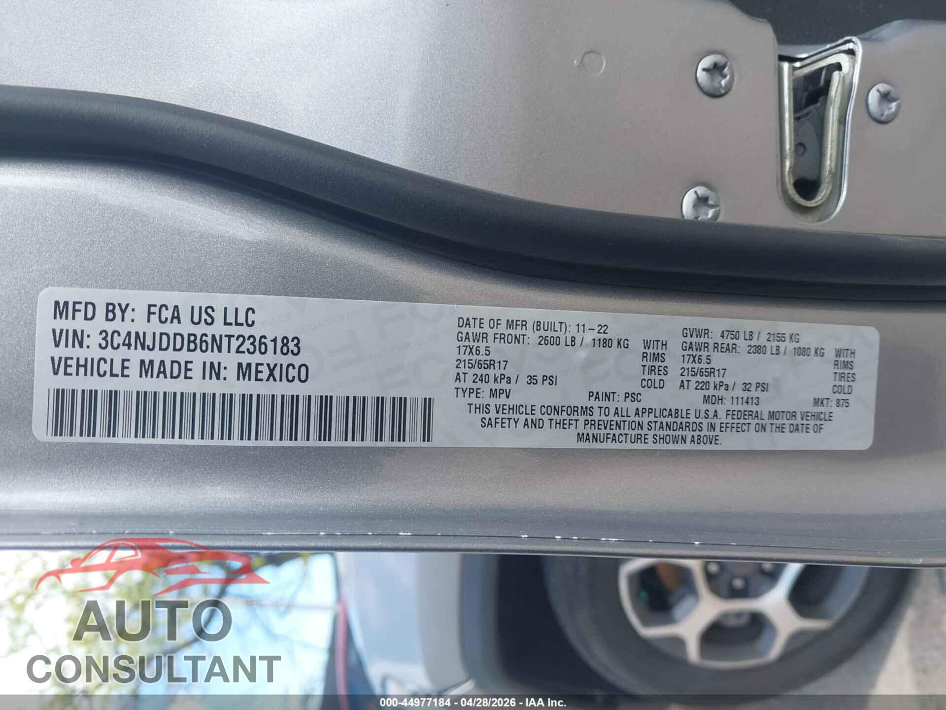 JEEP COMPASS 2022 - 3C4NJDDB6NT236183