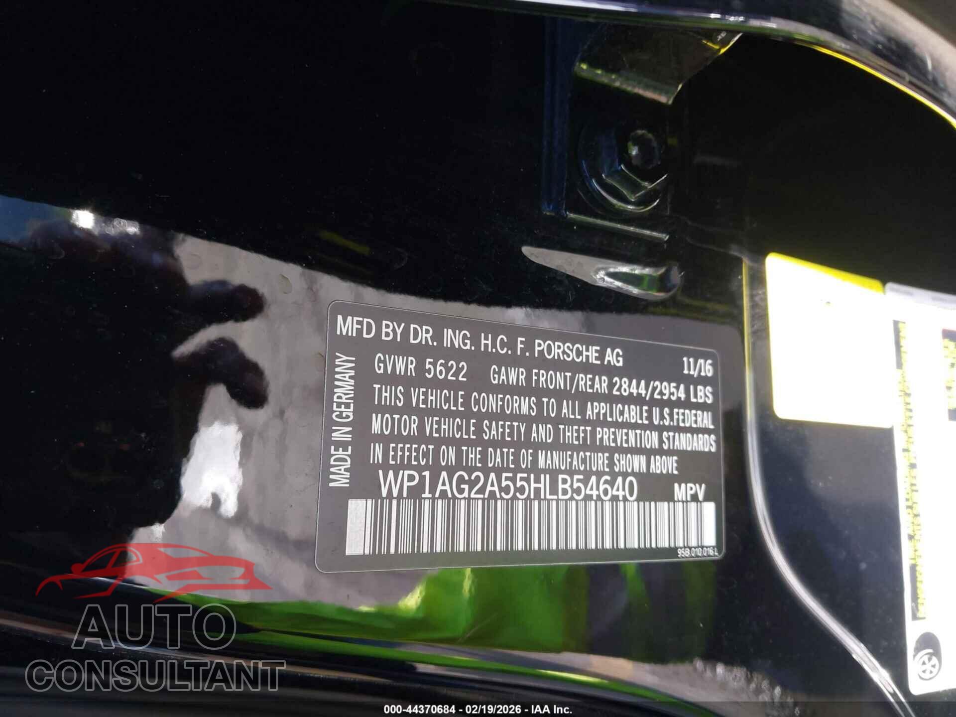 PORSCHE MACAN 2017 - WP1AG2A55HLB54640