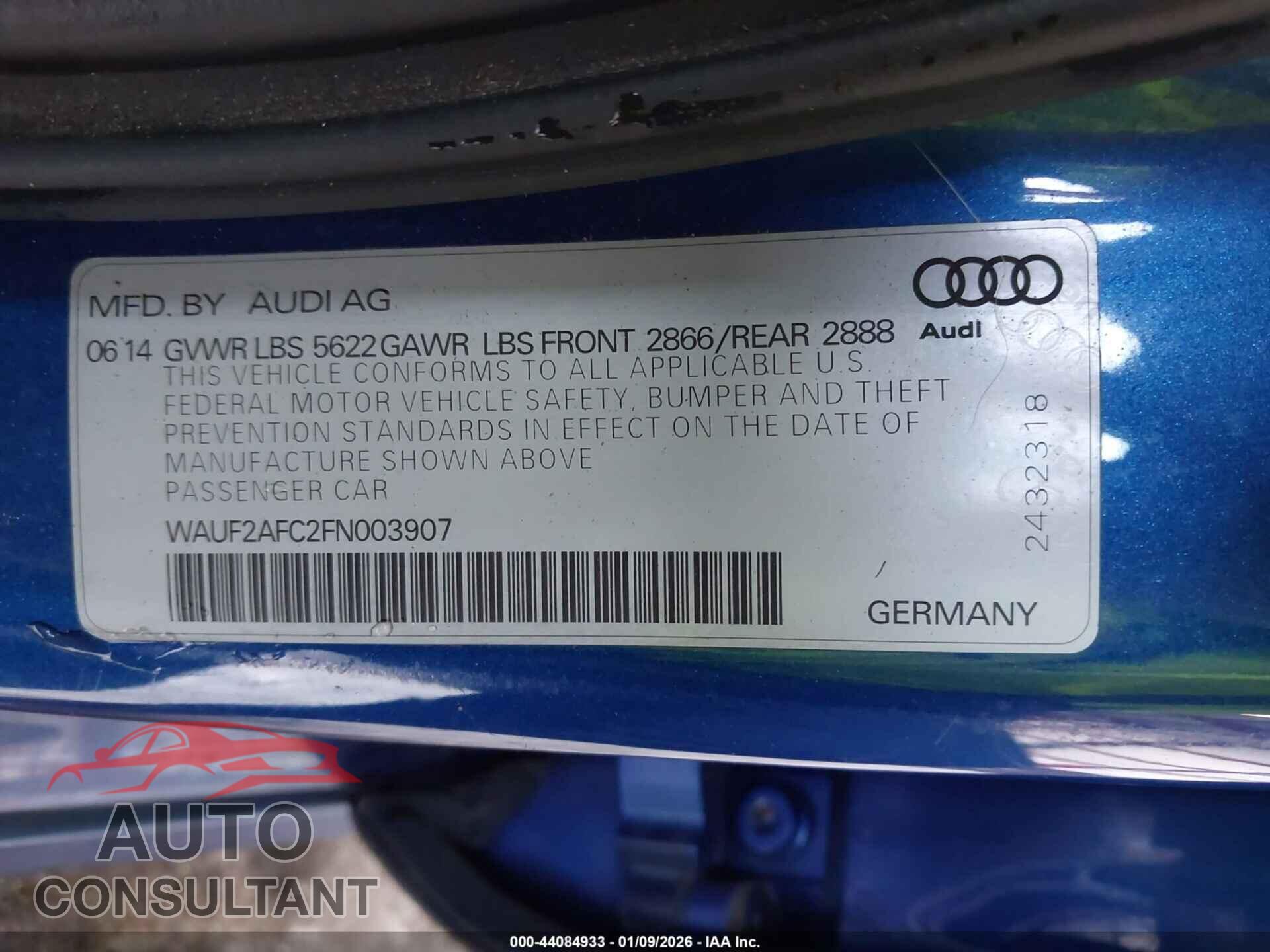 AUDI S6 2015 - WAUF2AFC2FN003907