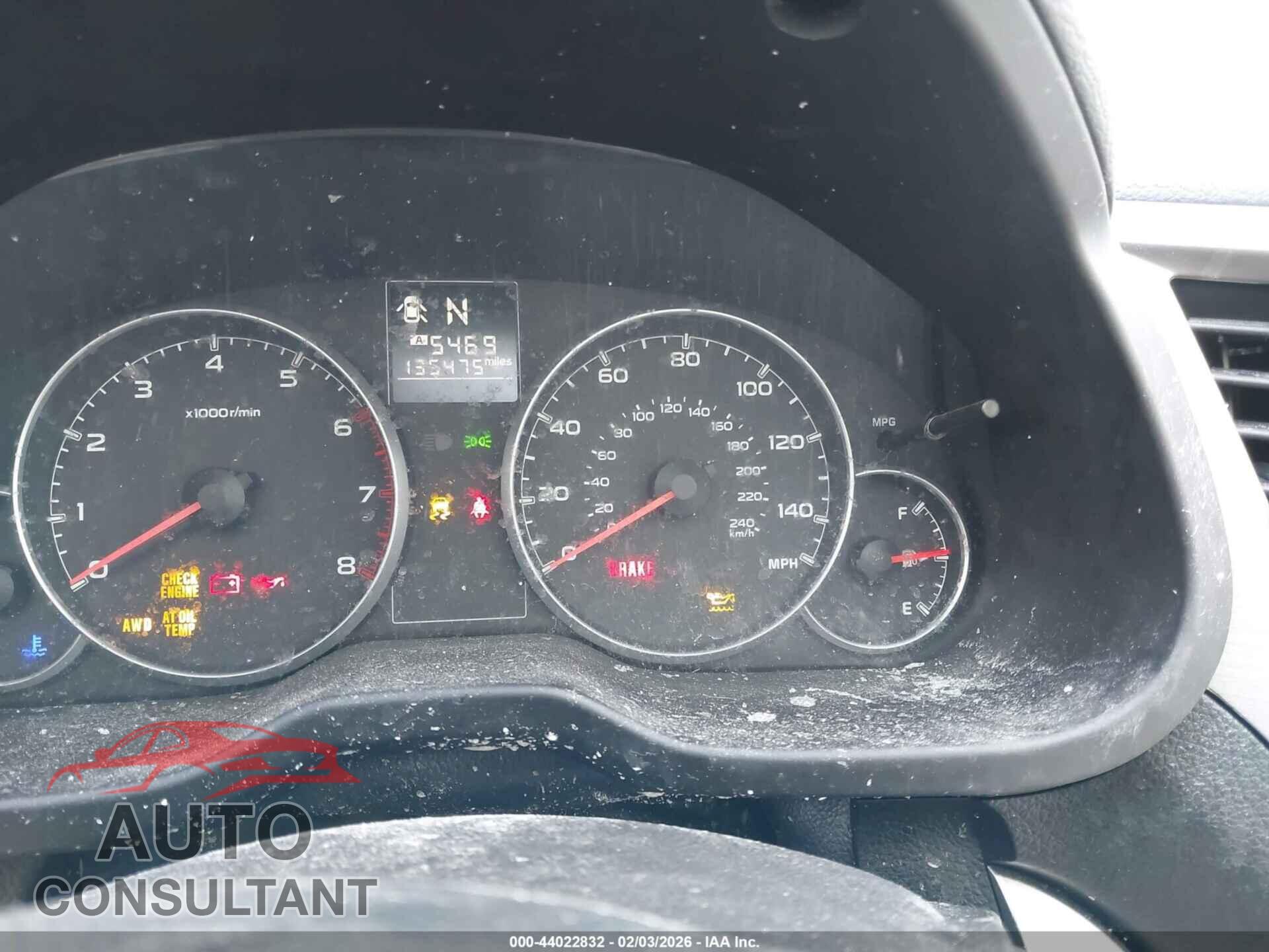 SUBARU OUTBACK 2013 - 4S4BRBGC5D3315189