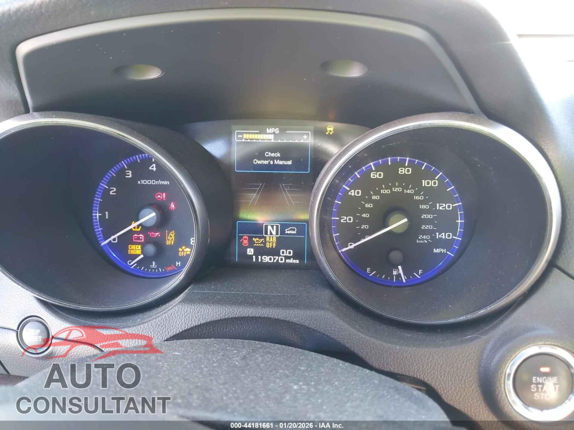 SUBARU OUTBACK 2017 - 4S4BSANC4H3326563