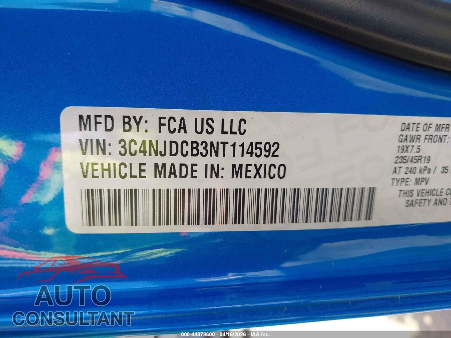 JEEP COMPASS 2022 - 3C4NJDCB3NT114592