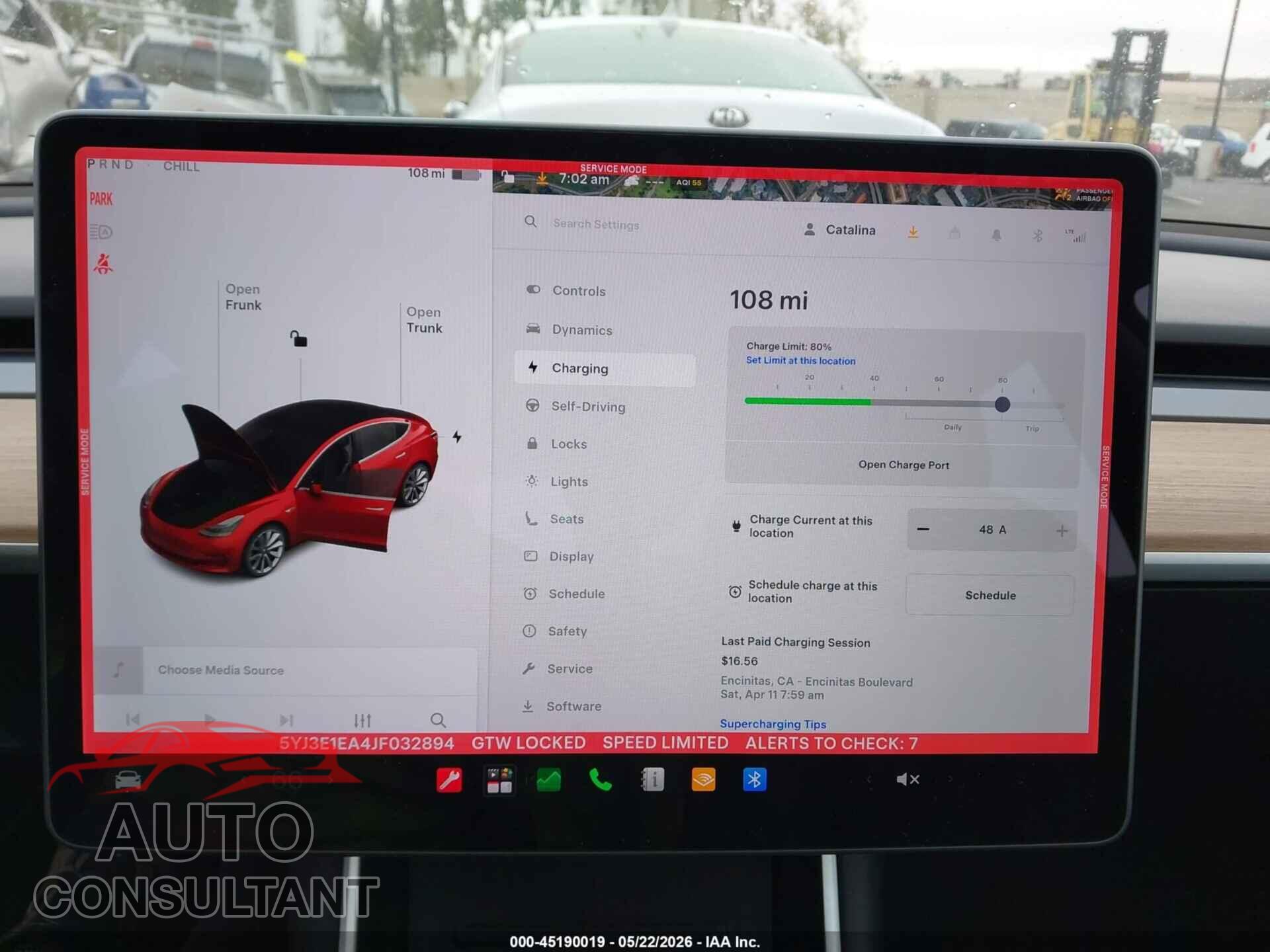 TESLA MODEL 3 2018 - 5YJ3E1EA4JF032894