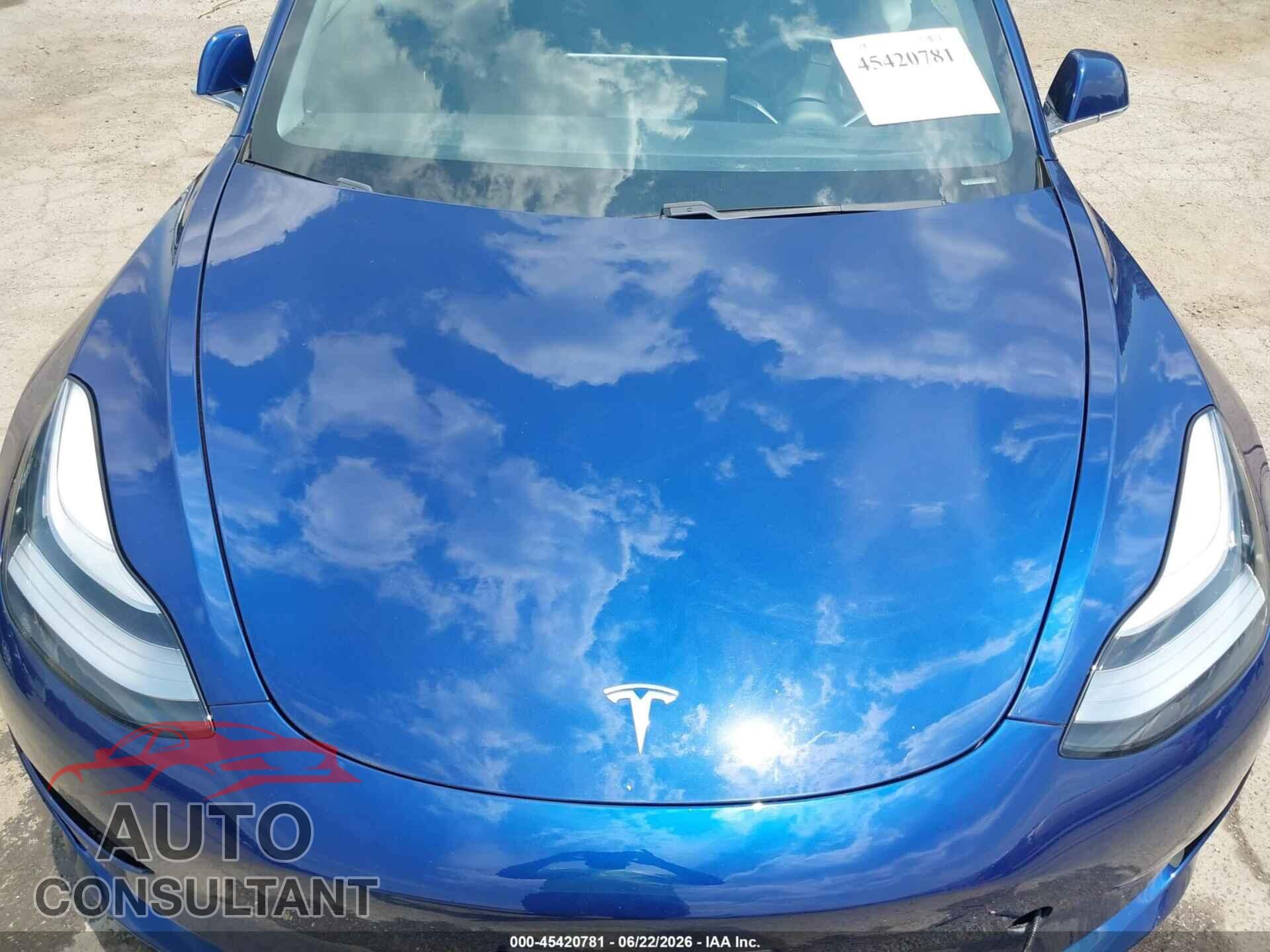 TESLA MODEL 3 2020 - 5YJ3E1EAXLF792427