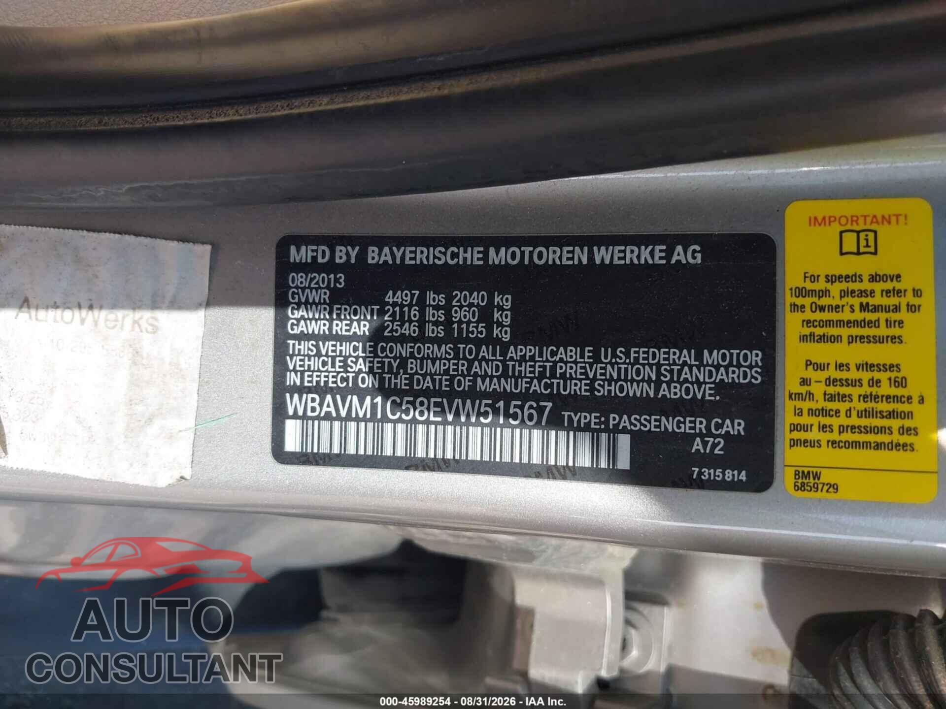 BMW X1 2014 - WBAVM1C58EVW51567