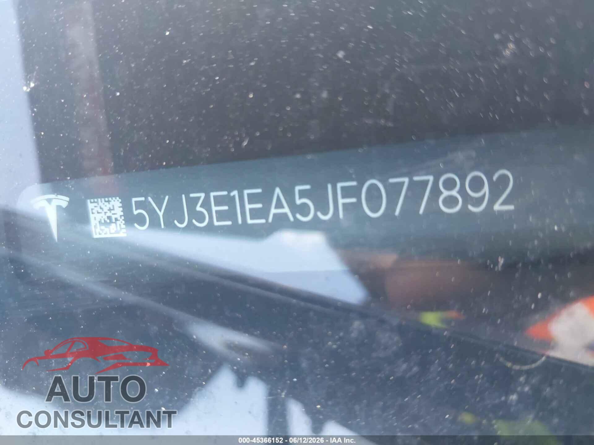 TESLA MODEL 3 2018 - 5YJ3E1EA5JF077892
