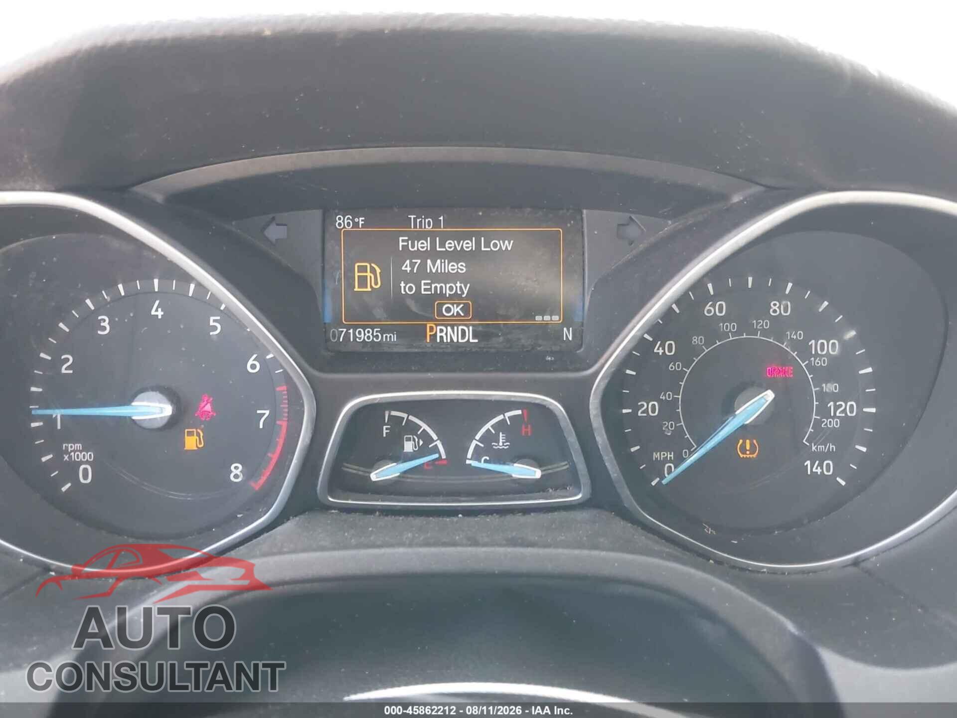 FORD FOCUS 2016 - 1FADP3F23GL352351