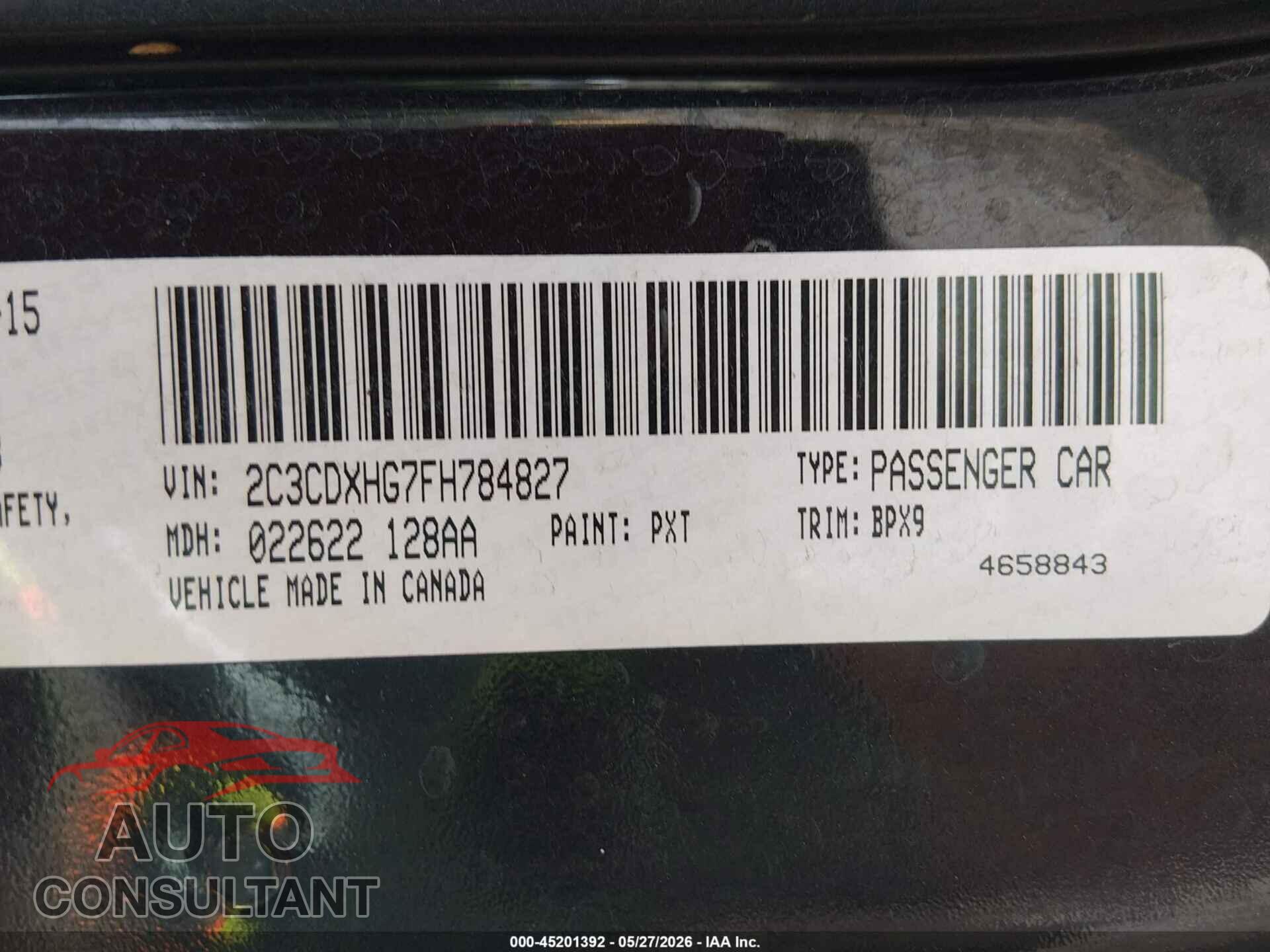 DODGE CHARGER 2015 - 2C3CDXHG7FH784827