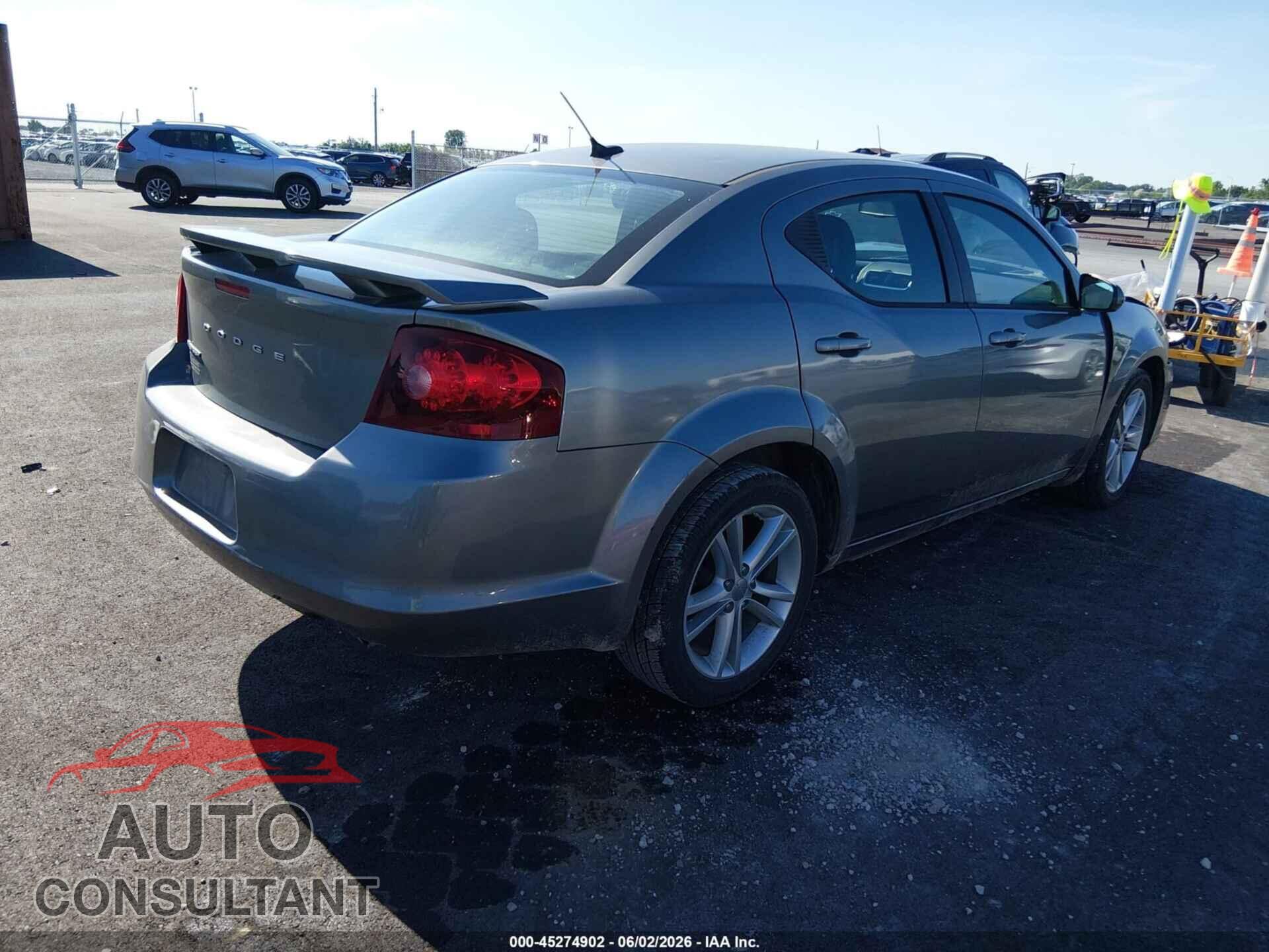 DODGE AVENGER 2012 - 1C3CDZEG9CN121858