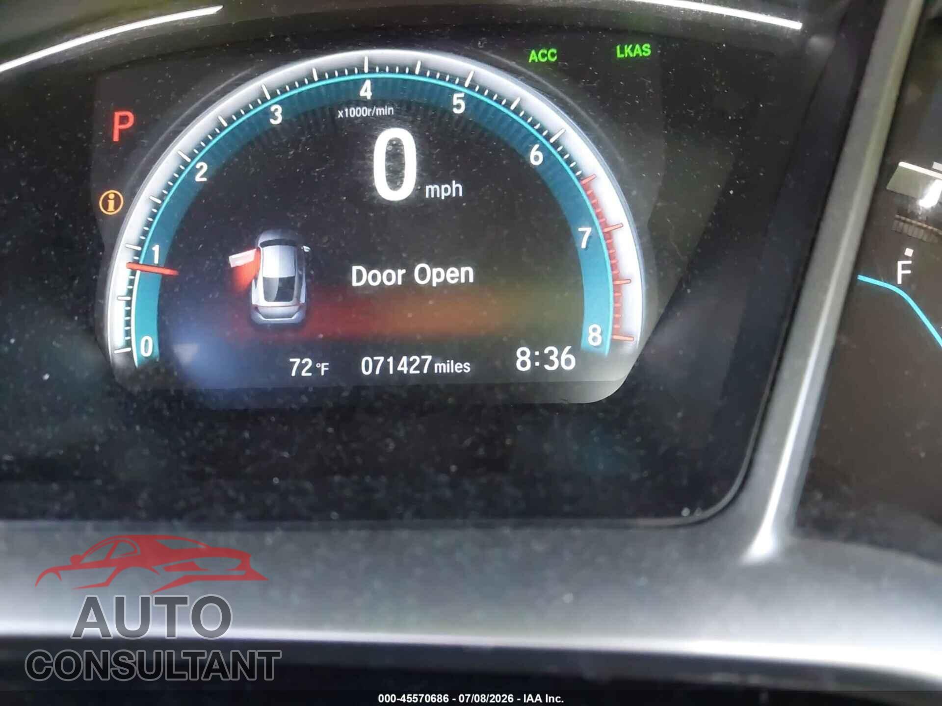 HONDA CIVIC 2019 - 2HGFC3B37KH350185