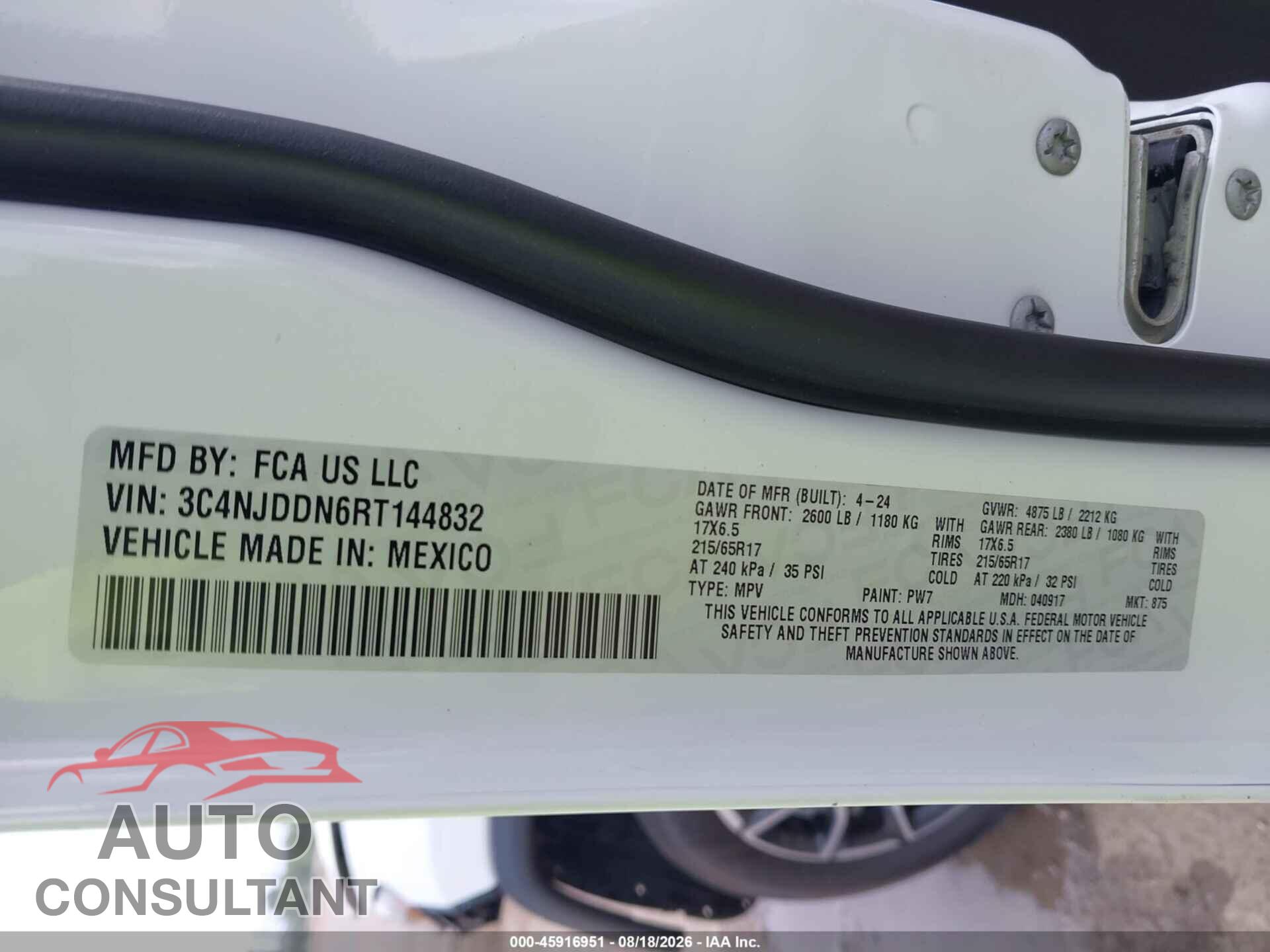 JEEP COMPASS 2024 - 3C4NJDDN6RT144832