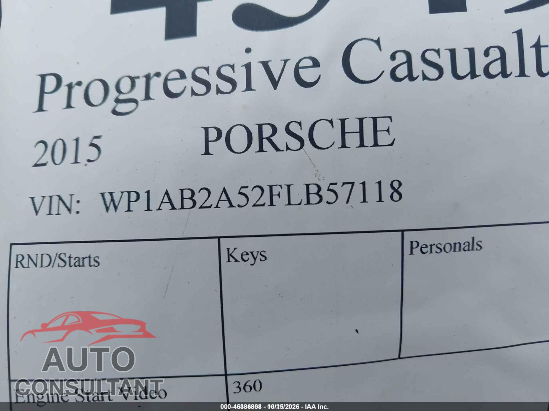 PORSCHE MACAN 2015 - WP1AB2A52FLB57118