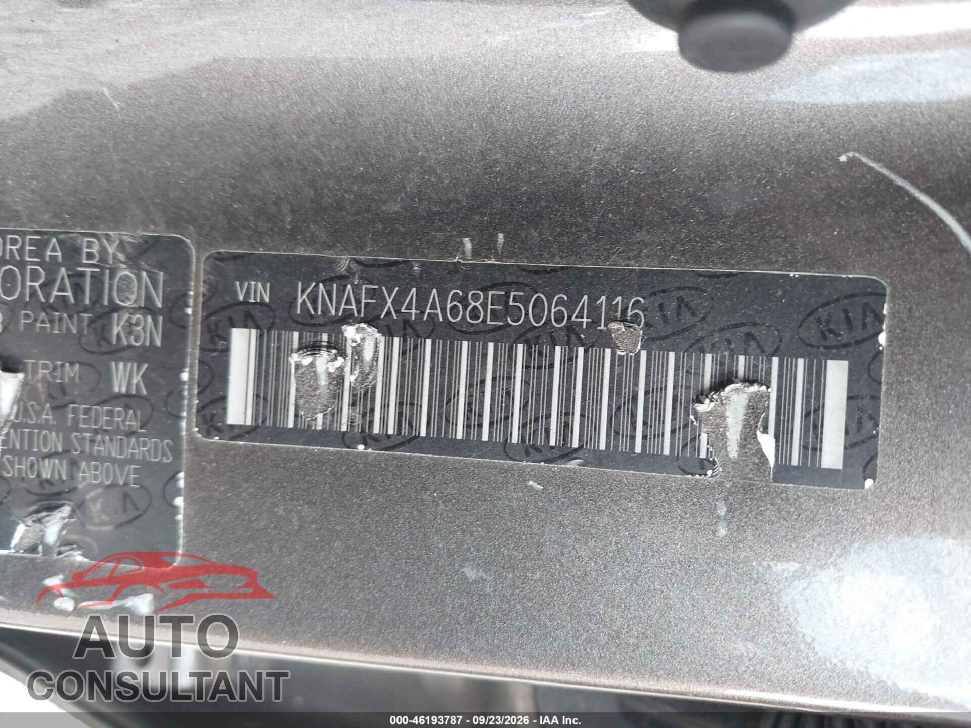 KIA FORTE 2014 - KNAFX4A68E5064116